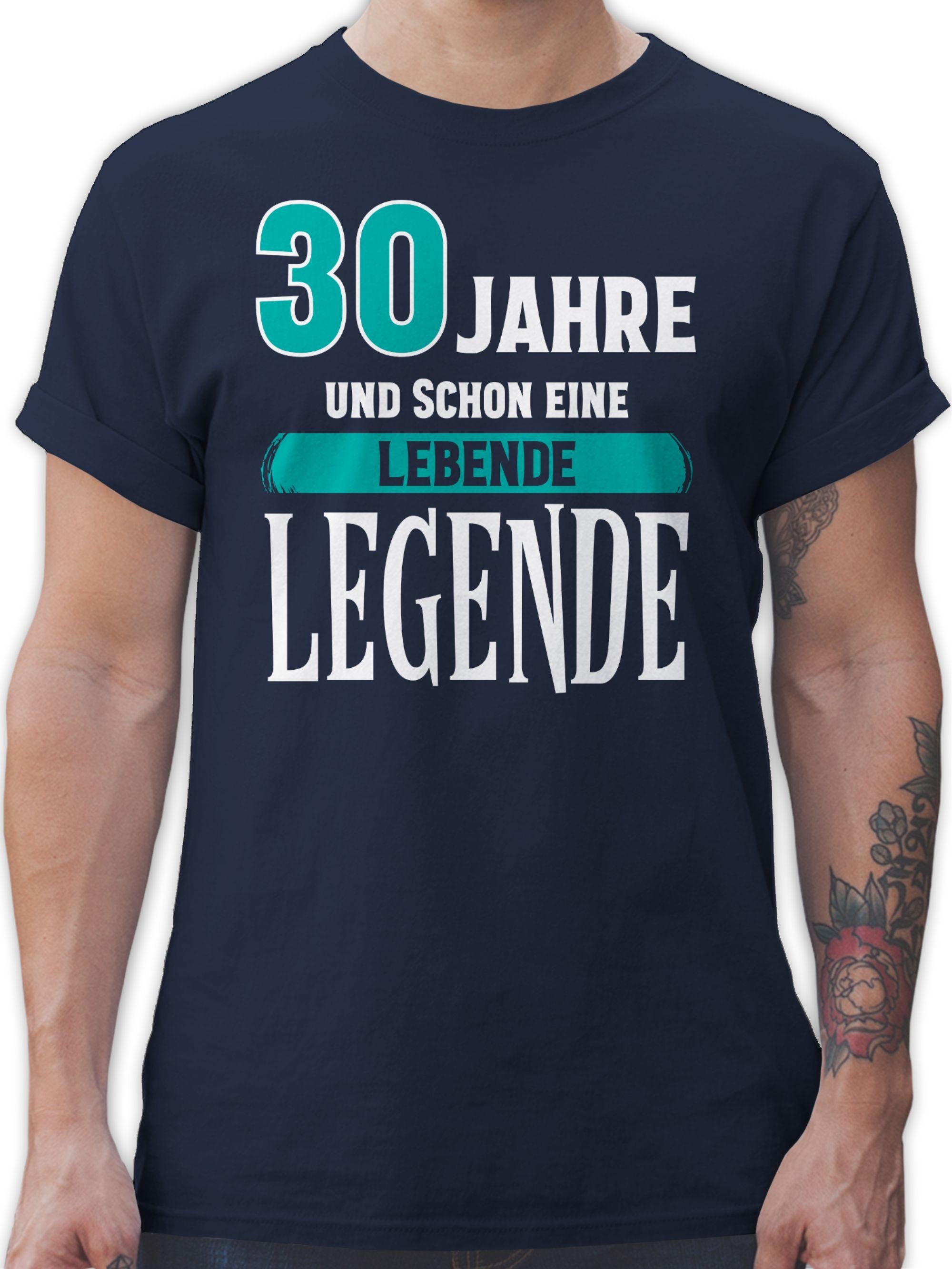 Shirtracer T-Shirt Dreißigster Legende Fun Geschenk 30. Geburtstag 2 Navy Blau