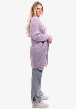YC Fashion & Style Cardigan Oversize Cardigan Strickjacke Basic-Form verschlusslos Plus Size (1-tlg) casual, mit langen Ärmeln