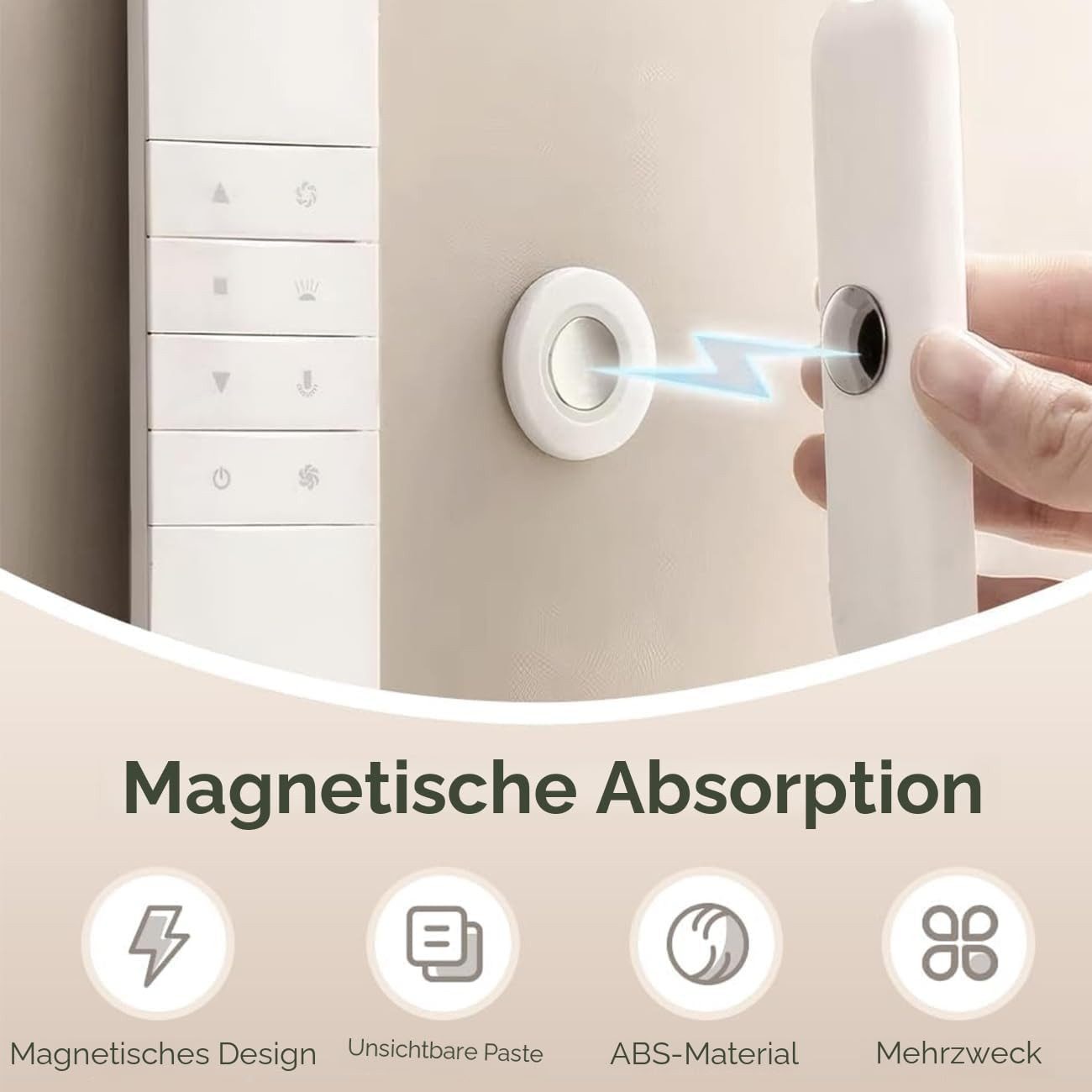 FELIXLEO Magnethalter 3er Magnetischer Fernbedienungshalter Selbstklebend Weiß (1-St) – Bild 2 von 5