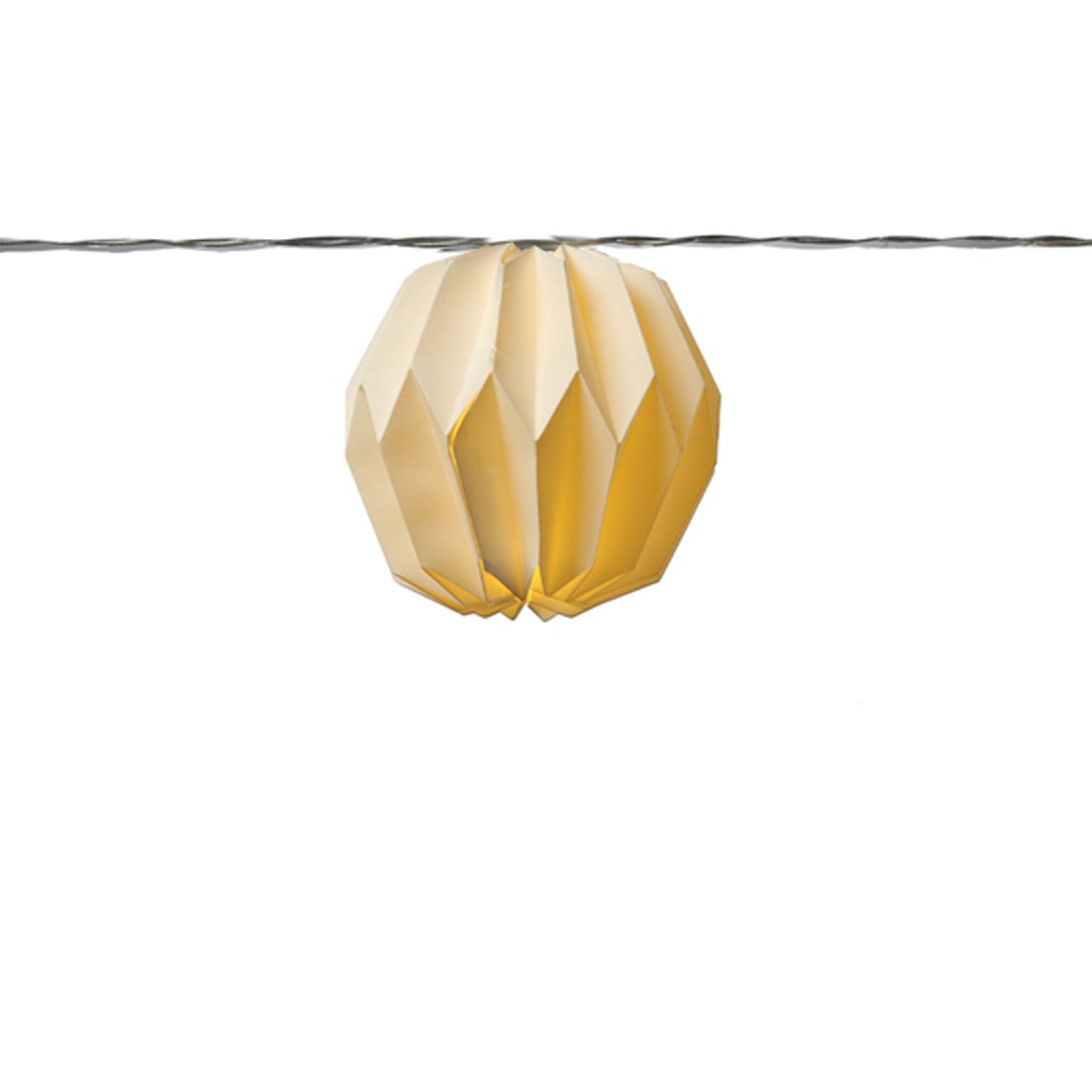 MARELIDA LED-Lichterkette Origami Lampions 10 weiße XL Plissee Kugeln Papierblumen 3,6m Timer, 10-flammig – Bild 3 von 5