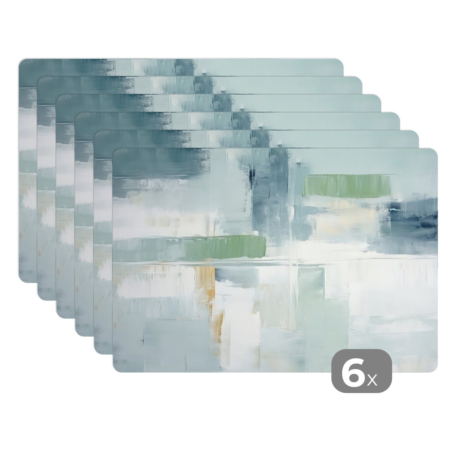 Platzset, Farbe - Moderne Kunst - Abstrakt - Grau, MuchoWow, (6-St), Platzset, Platzdecken, Platzmatte, Tischmatten, Schmutzabweisend | Tischsets