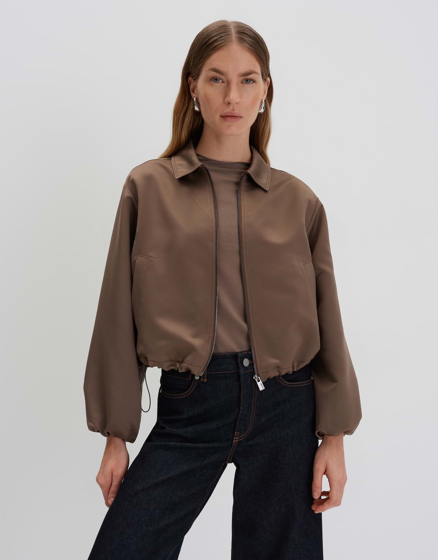 Jackenblazer Bomberblouson NORIEL Loose aus Satin
