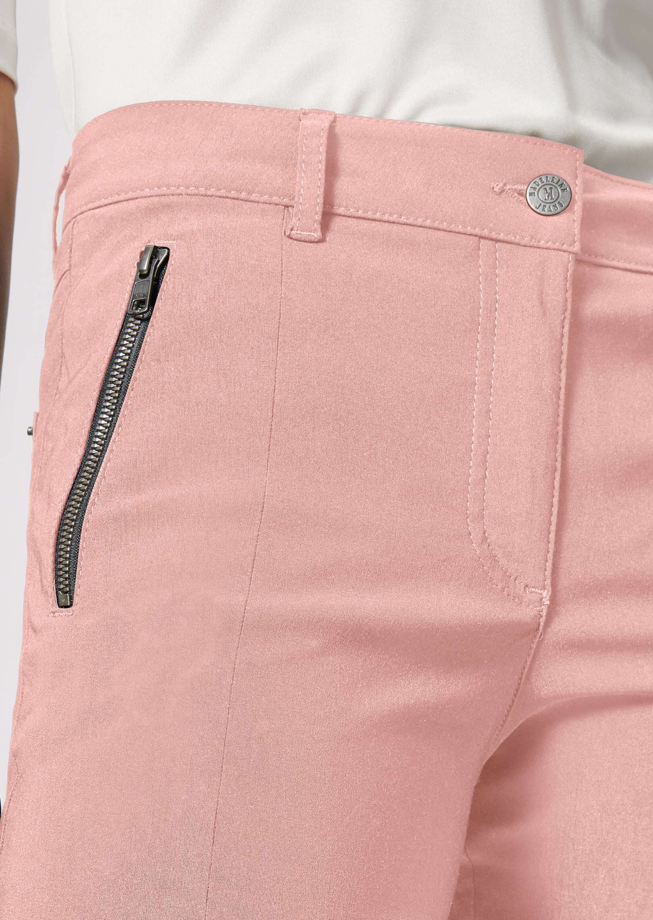 MADELEINE Stoffhose Schmale Skinny-Hose, Zippertaschen Unifarbenes Modell mit praktischem Zipper-Verschluss