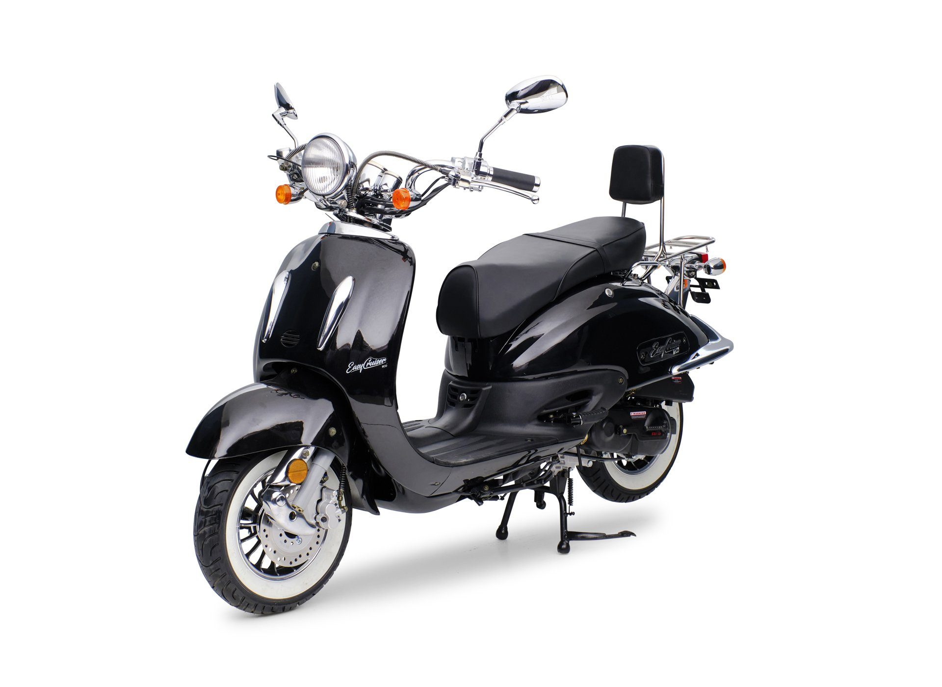 Burnout Mofaroller Easycruiser Eco, 50 ccm, 25 km/h, Euro 5, Retro Roller Schwarz | Mofaroller