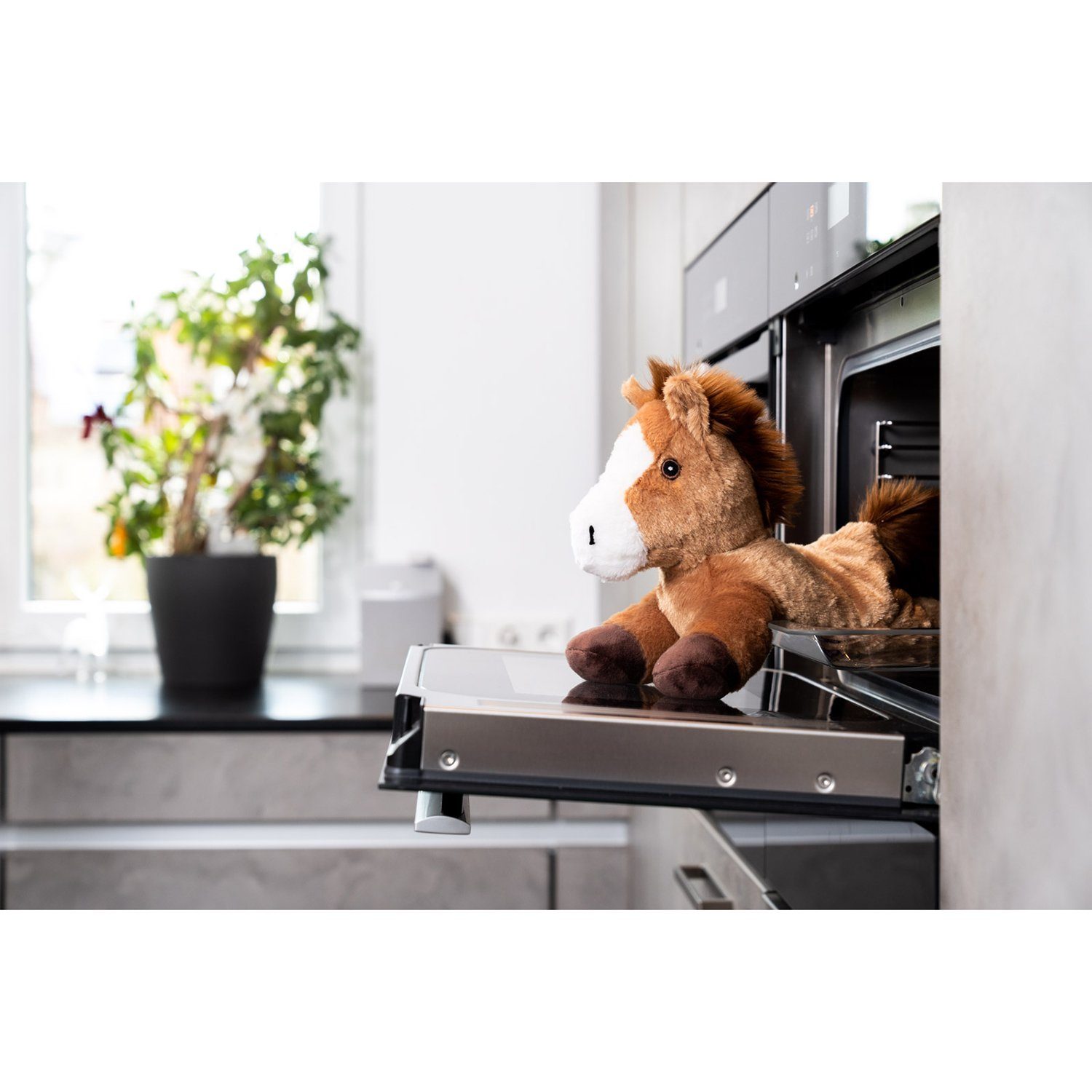 Wärmetier Habibi Plush Pony (Wärmekuscheltier) Mikrowelle/Ofen, braun Wärmekissen Habibi