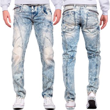 Cipo & Baxx 5-Pocket-Jeans Hose BA-C0894A W36/L32 (1-tlg) mit Verzierungen und dicken Nähten