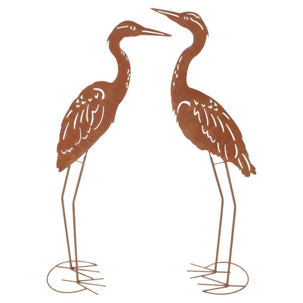 Home-trends24.de Gartenfigur Vogel Storch Rost Metallfigur günstig online kaufen