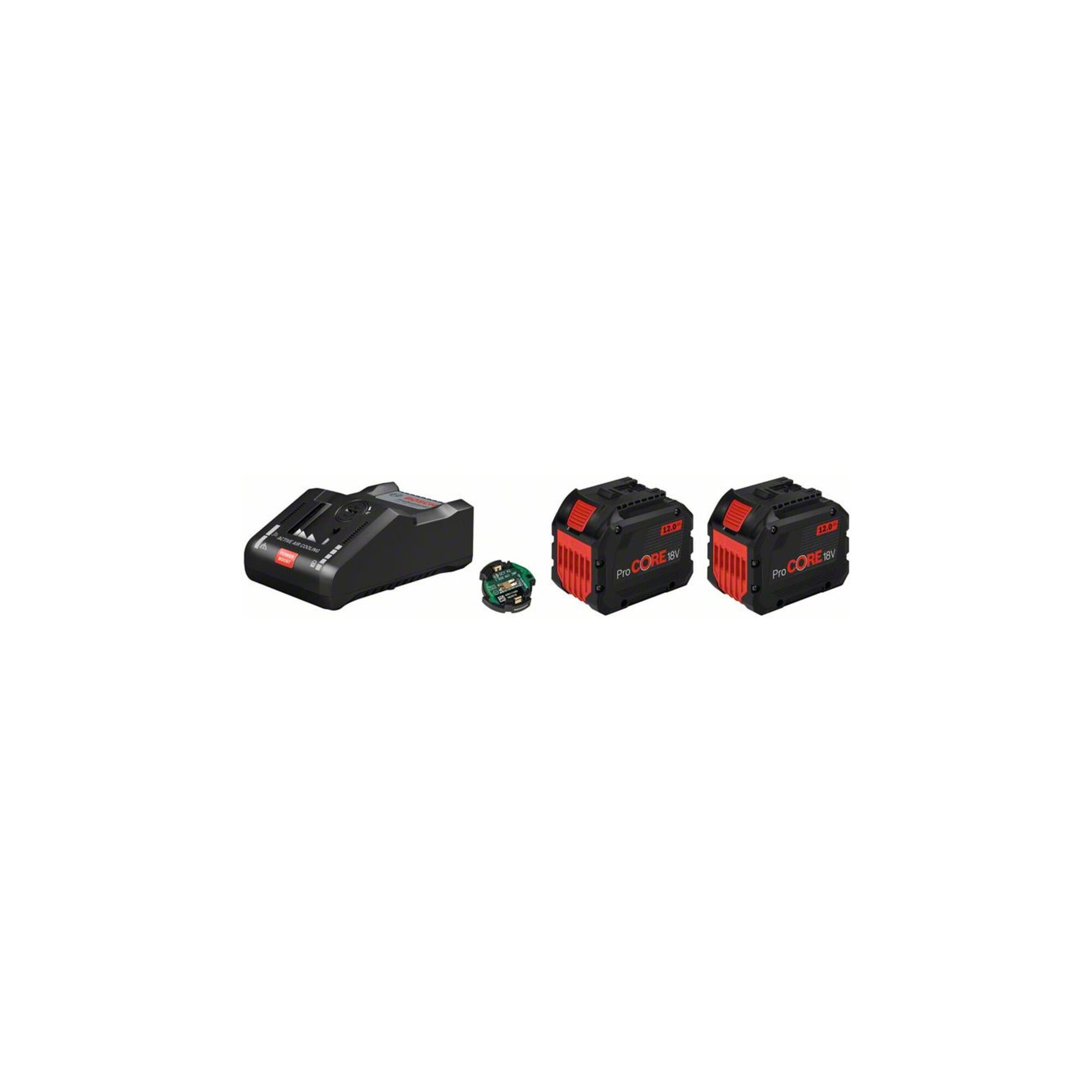 Bosch Professional Bosch Akku Starter-Set: 2 x ProCORE 18 Volt 12,0 Ah GAL 18V-160 C und Akku Starter-Set