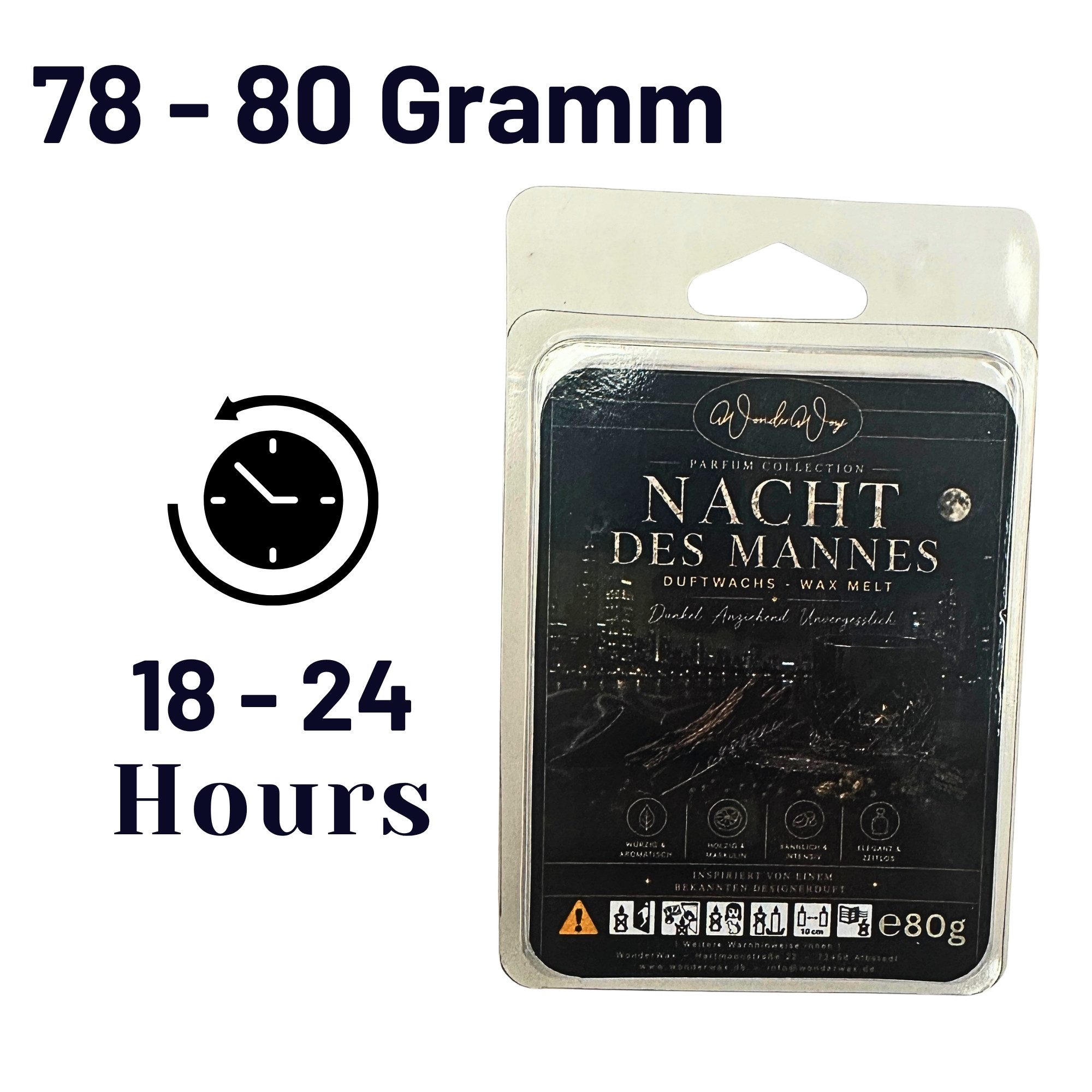 WonderWax Duftwachs WonderWax® Parfume Duftriegel 6 x Duftwachs Herzen Weiß (Die Nacht des Mannes), Duftrichtung: Nacht des Mannes