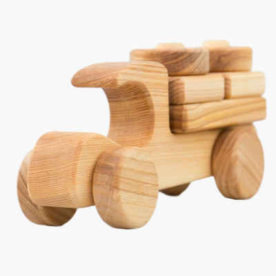 Lotes Toys Stapelspielzeug Lotes Toys Holz Lieferwagen zum Stecken, (7-tlg), ganz naturbelassen und die angenehme Habtik