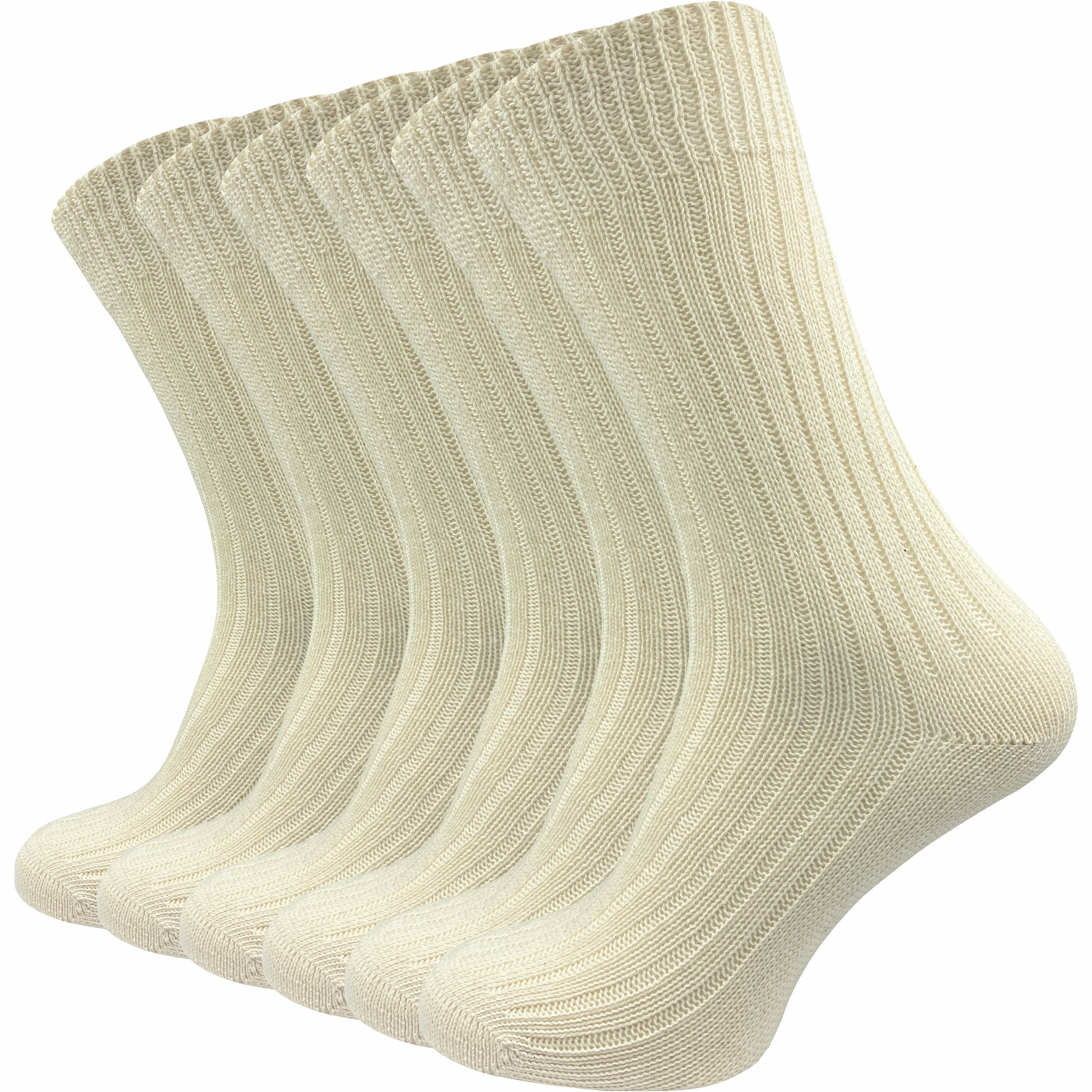 GAWILO Komfortsocken "Natur" aus 100% reiner, naturbelassener Baumwolle für Damen & Herren (6 Paar) Etwas gröber gestrickt für extra Tragekomfort & angenehmes Hautgefühl