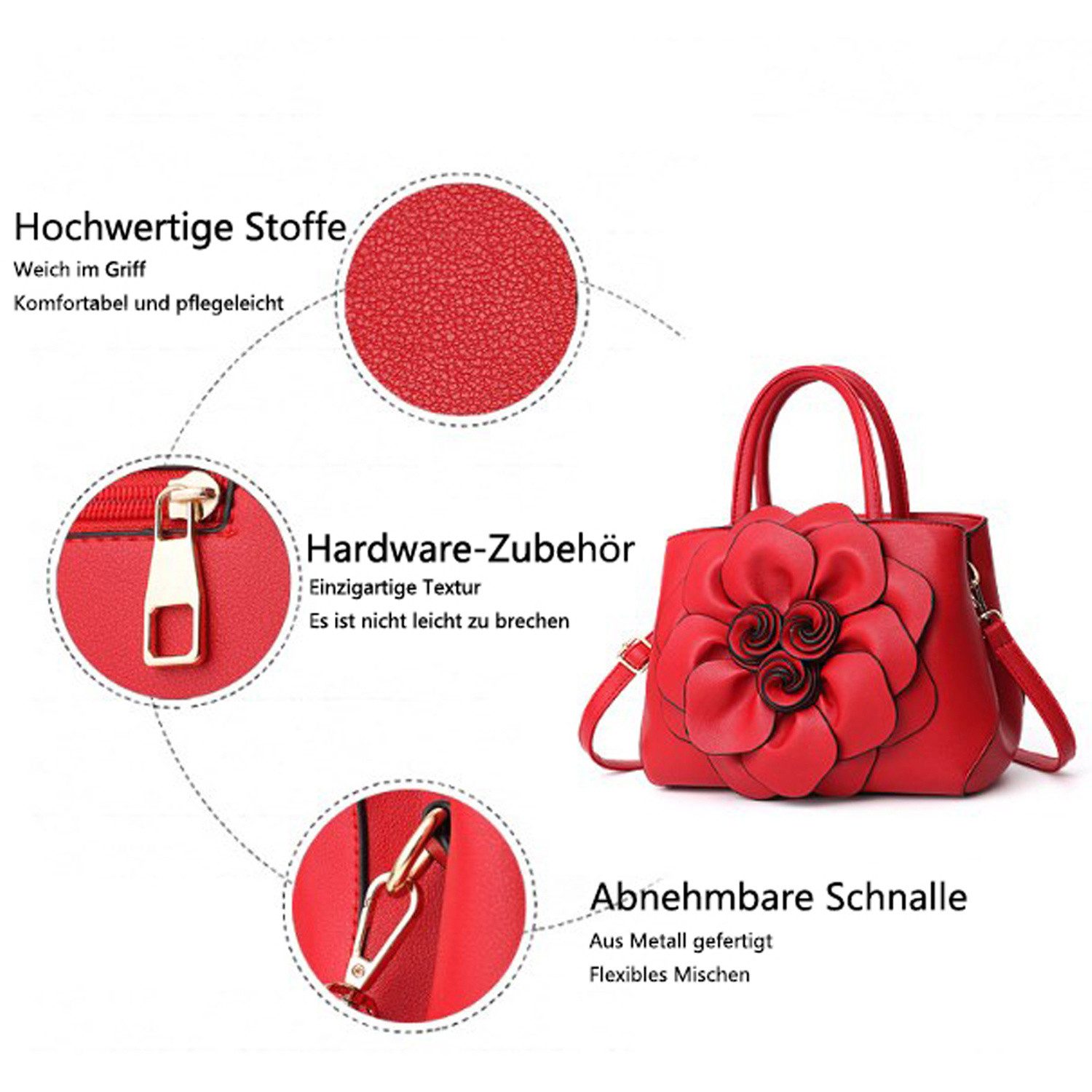 autolock Henkeltasche Henkeltasche Einfarbige Handtasche mit großer Umhänge günstig online kaufen