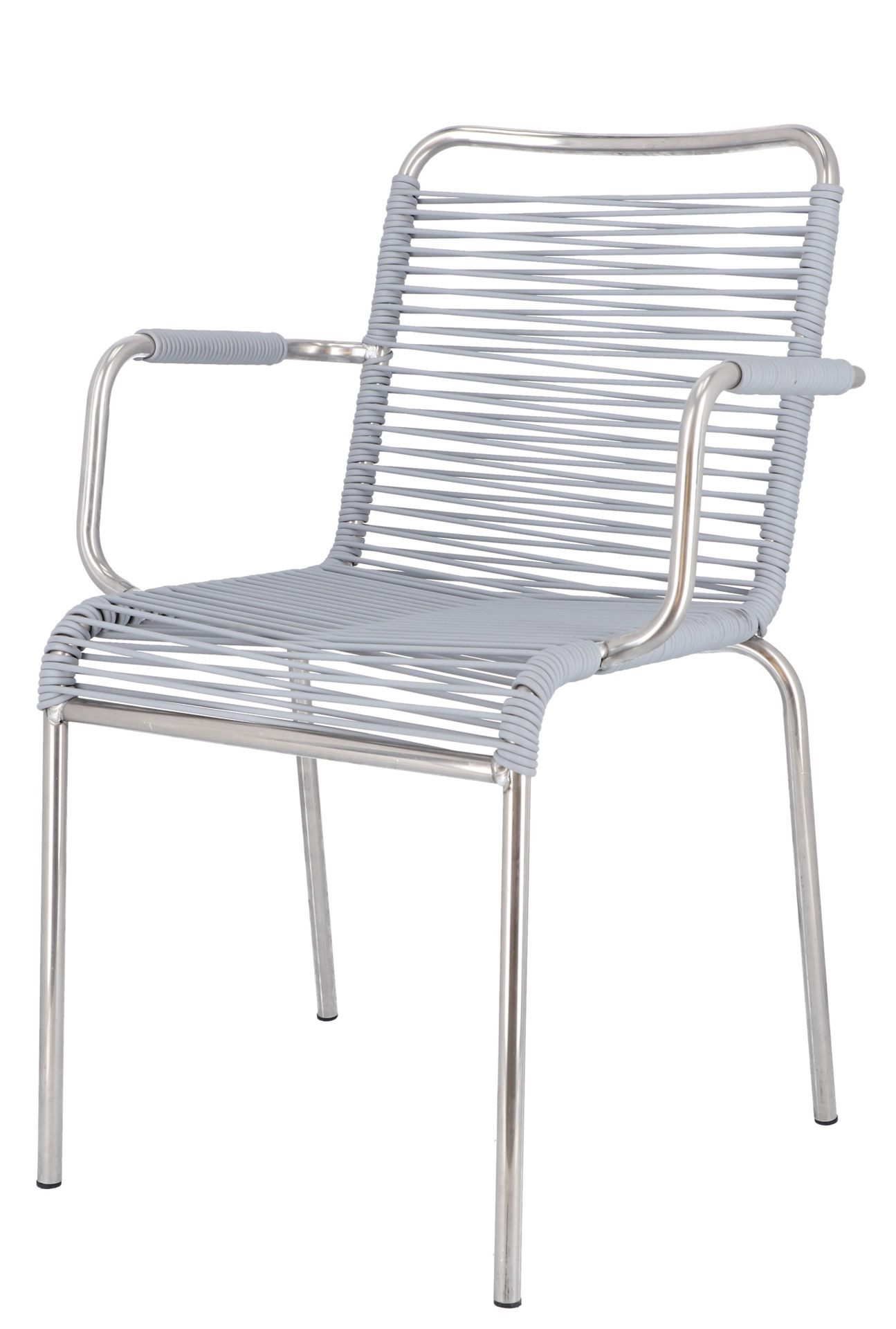 Fiam Stuhl Spaghetti aus Aluminium, Grau