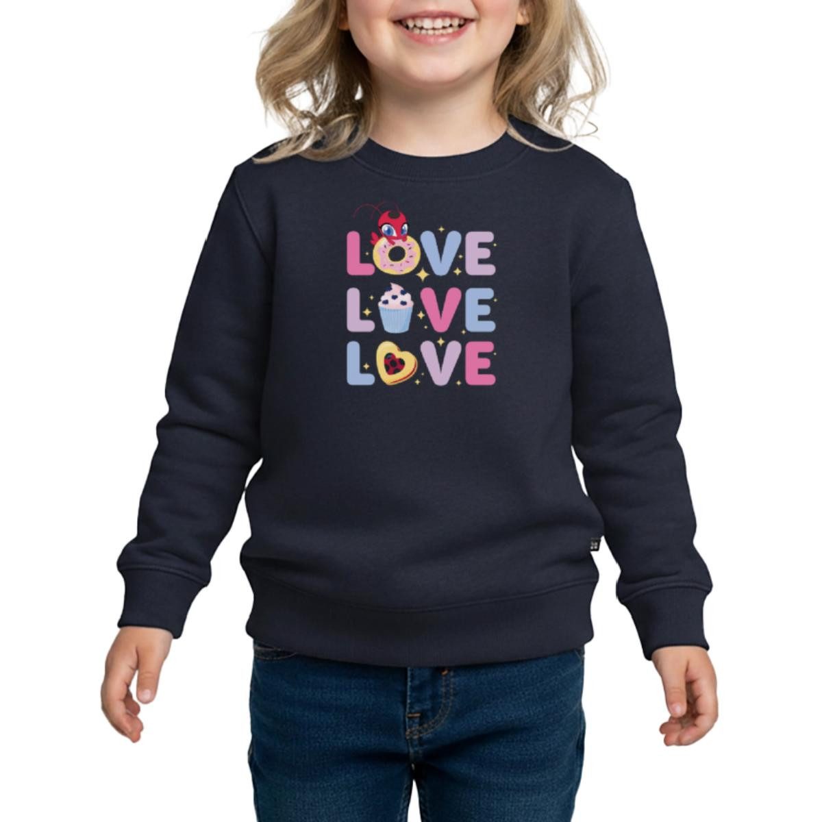 Sweatshirt Miraculous Love Love Love Schriftzüge Kinder Premium Pullover