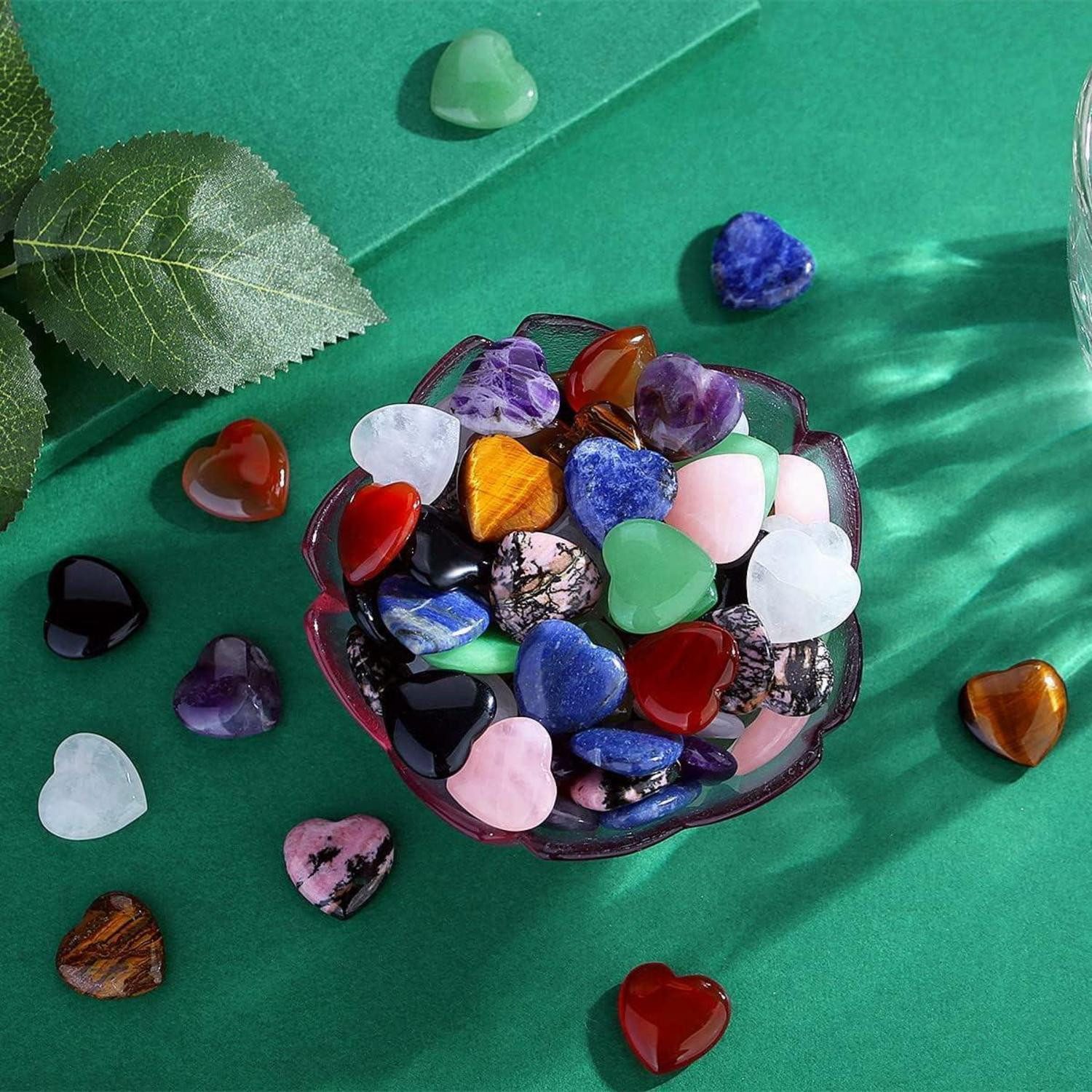 LuxusKollektion Edelstein Kristall Herzen Edelsteine 30PCS Dekosteine B-multi-30pcs