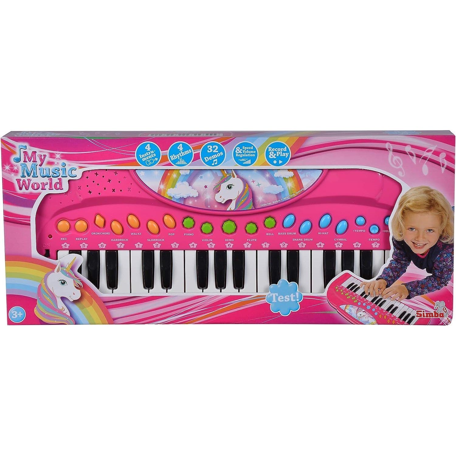 Simba Dickie Spielzeug-Musikinstrument 106832445 My Music World - Einhorn Keyboard