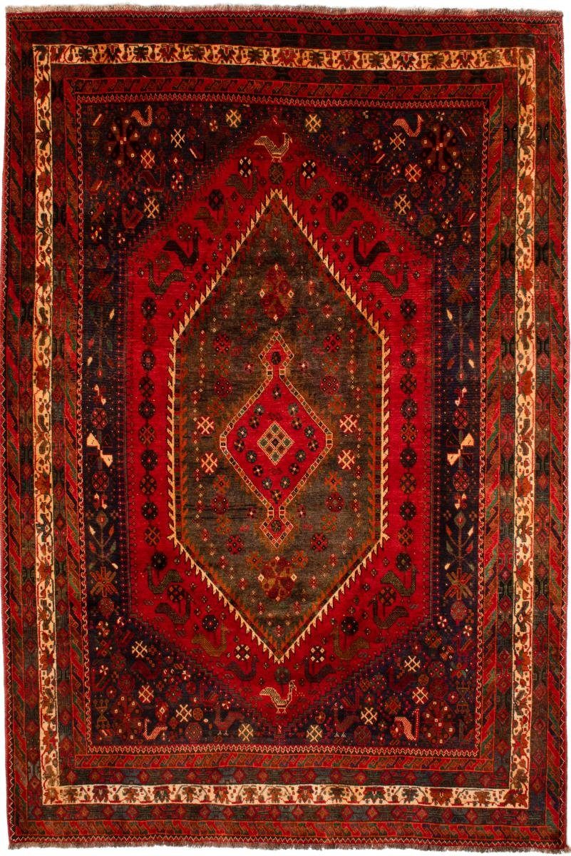 Orientteppich Shiraz 209x311 Handgeknüpfter Orientteppich / Perserteppich, Nain Trading, rechteckig, Höhe: 10 mm