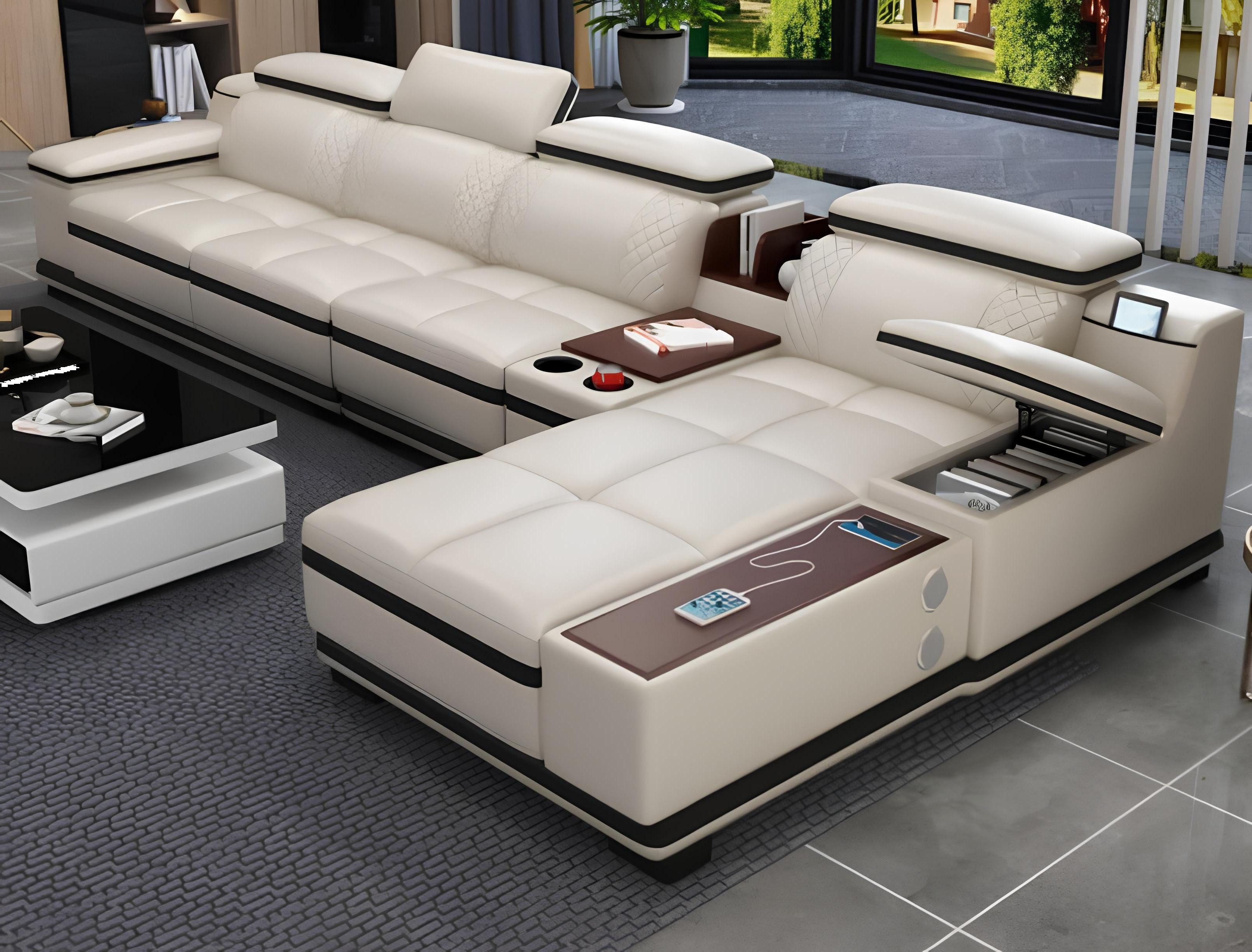 Xlmoebel Ecksofa L-Form Polstersofa in Weiß mit großzügigen Sitzflächen, Hergestellt in Europa