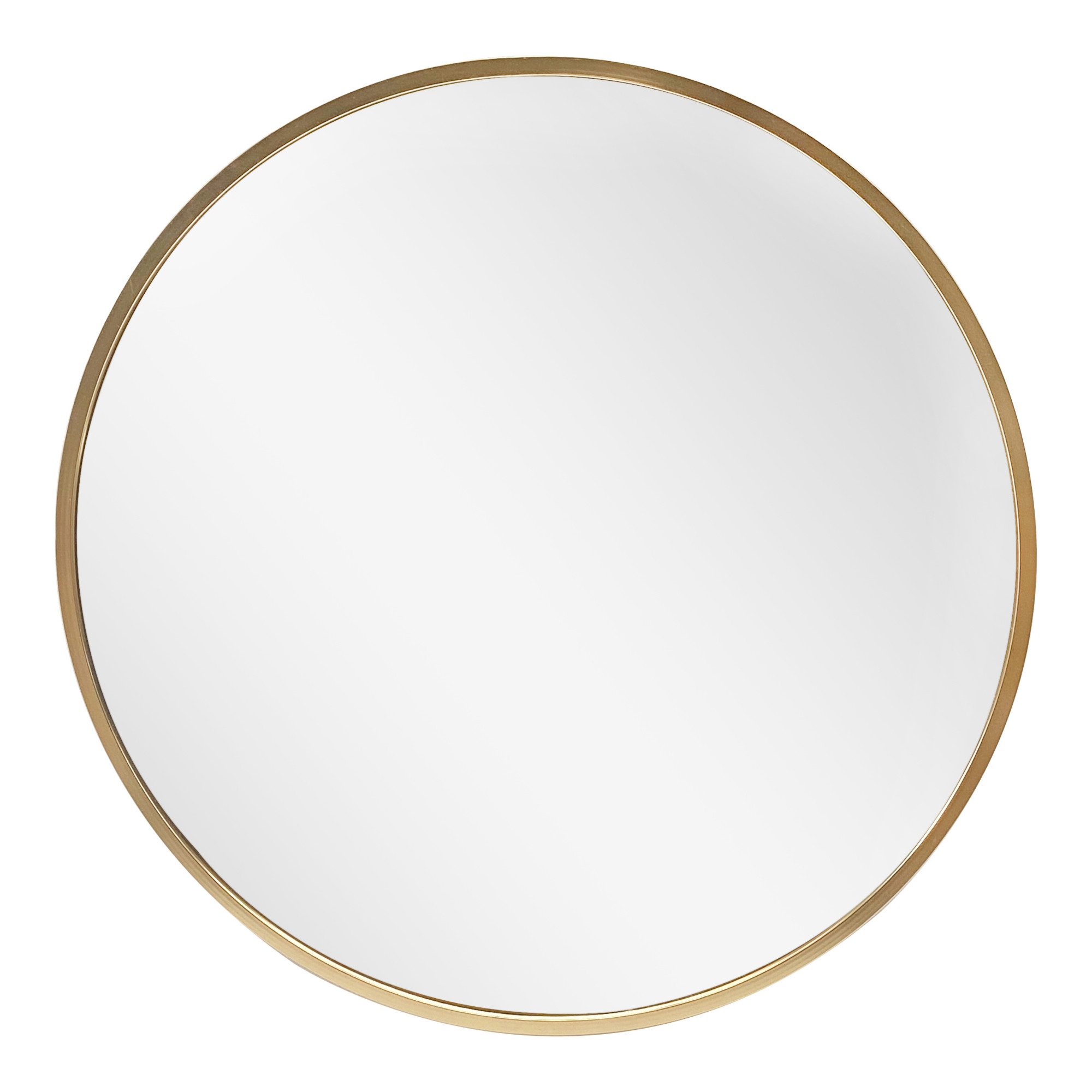 en.casa Wandspiegel, »Modugno« Hängespiegel rund Aluminium 60cm Goldfarben