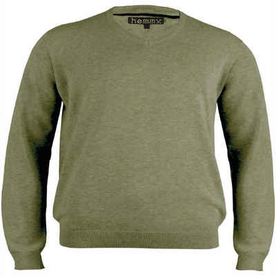hemmy Fashion V-Ausschnitt-Pullover Pulli Sweater V-Ausschnitt in Übergrößen, versch. Ausführungen und Farben erhältlich