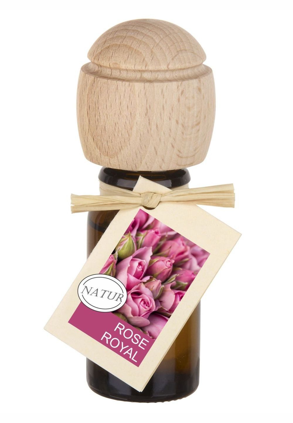 Traumduft-Manufaktur Duftöl Rose Royal (1-St), Piccolino Duftöl Raumduft mit Buchenholzkopf Naturöl 10 ml