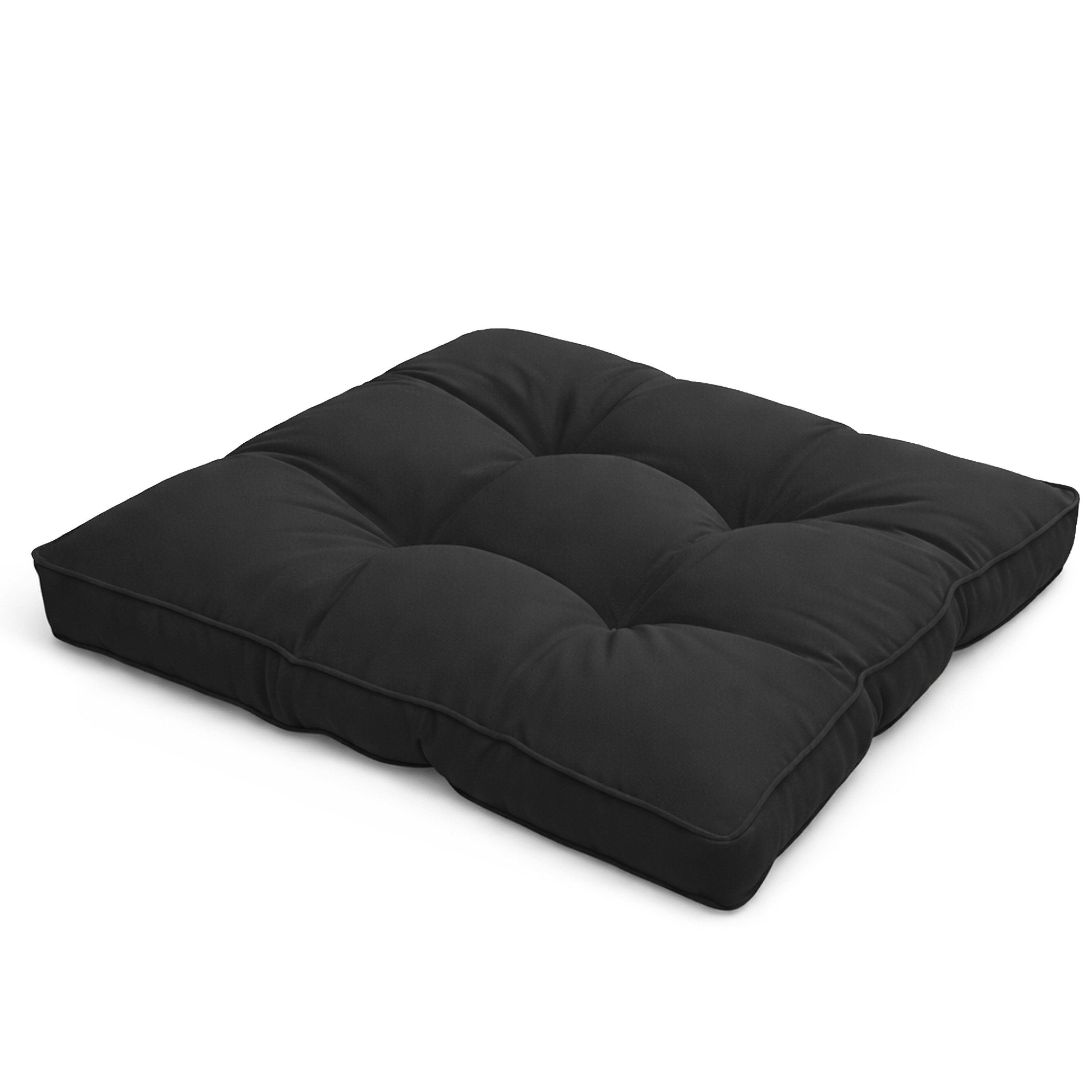 Beautissu Sitzkissen Lounge Kissen Outdoor Sitzkissen Flair LK, 50x50x10cm, Graphitgrau, 50x50x10 cm – Wetterfest Schmutzabweisend Polster für Gartenmöbel