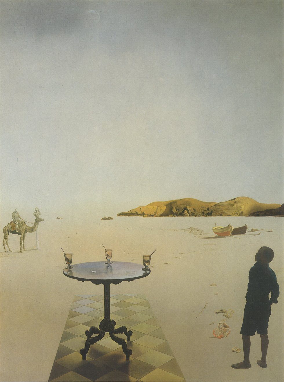 Kunstdruck Sonnentisch Salvador Dali 1936 Dunst Sand Surrealismus Werbung 1333, (1 St)