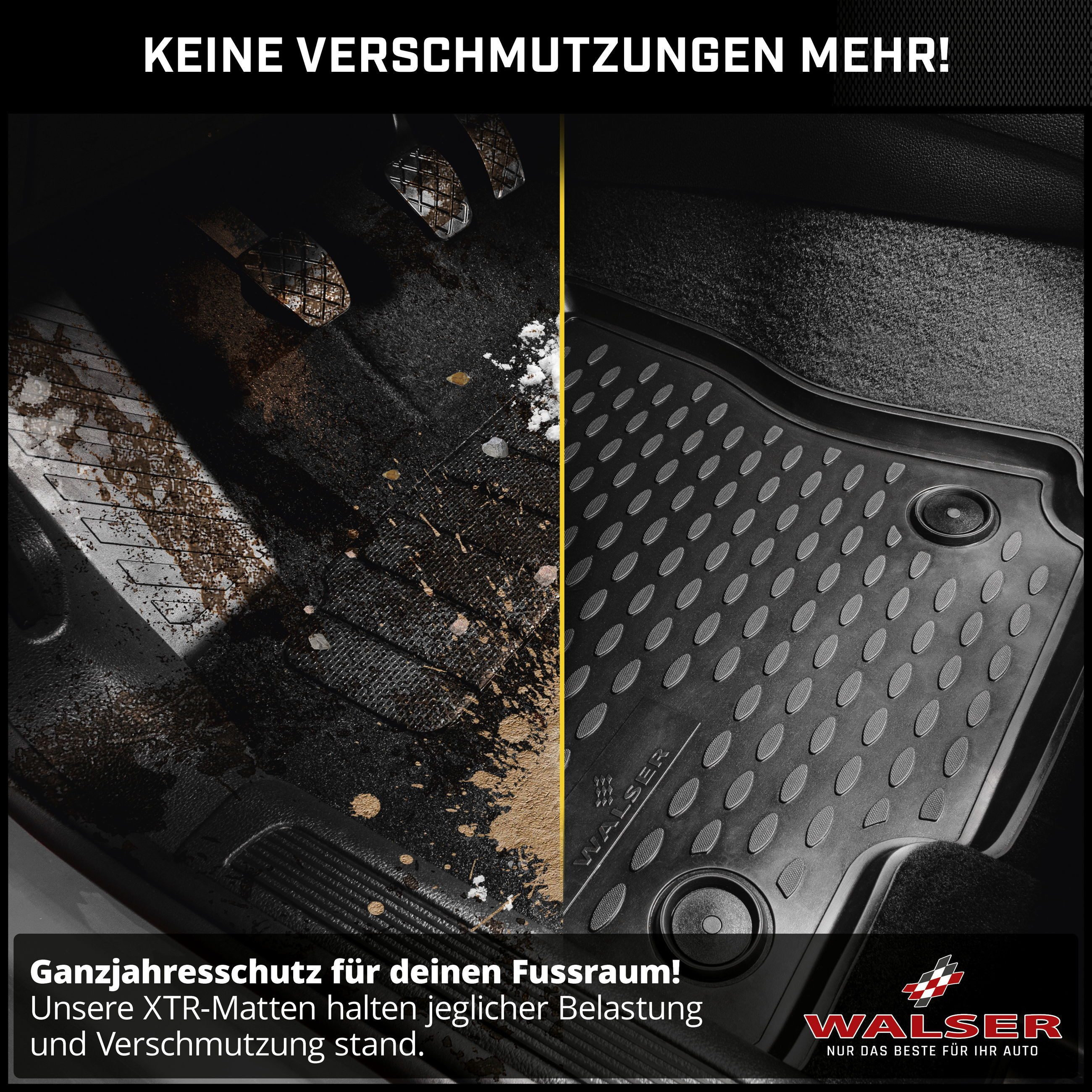 WALSER Kofferraumwanne Automatte Passform XTR (8 St), für VW MULTIVAN T6 (SGF, SGM, SGN, SHM, SHN), MULTIVAN T5 (7HM, 7HN, 7HF, 7EF, 7EM, 7EN) VW MULTIVAN T6 (S – Bild 2 von 5