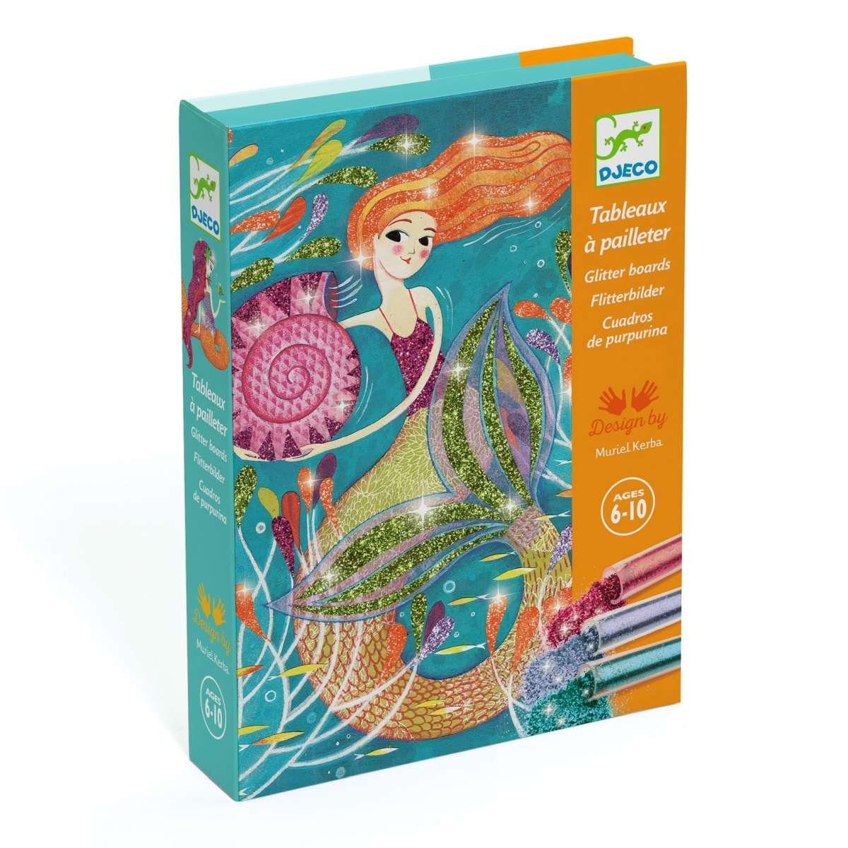 DJECO Kreativset Bastelpackung Glitzerbilder mit Glitzersand