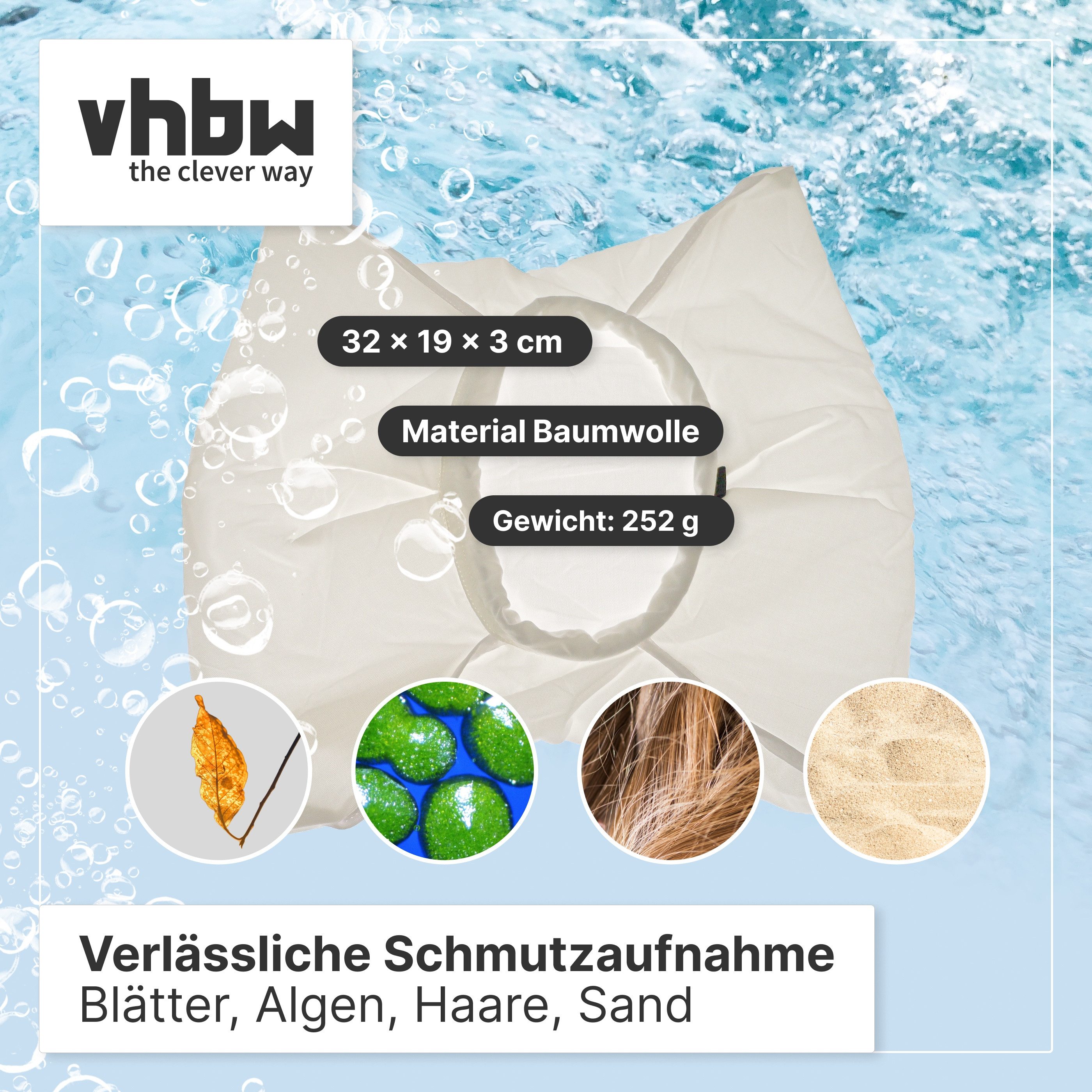 vhbw Ersatzfilter passend für Dolphin Maxi 2.0, Tiberius, Superkleen, Mega, Sprite C, Zubehör für Dolphin Maxi 2.0 Tiberius Superkleen Mega Sprite C Sprite RC