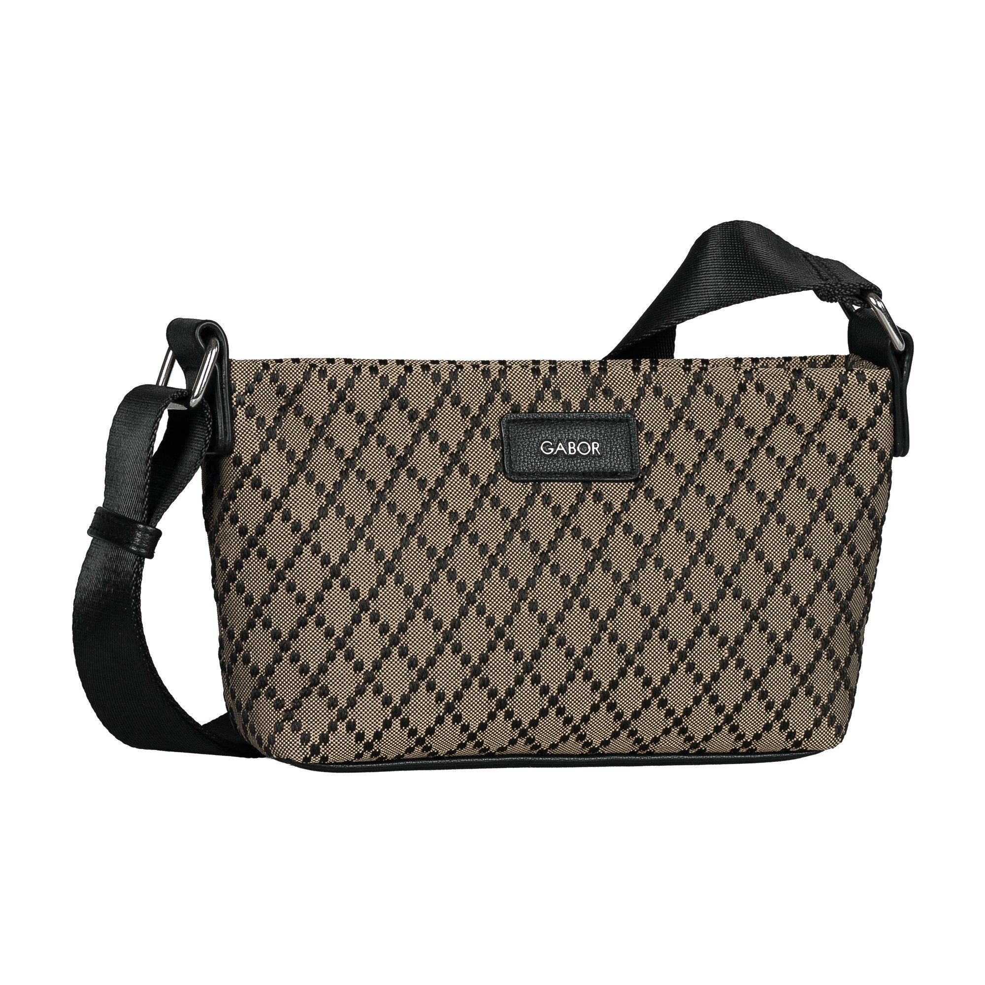 Gabor Umhängetasche Helmea, Damen Schultertasche mit Kontrastbesatz und Logoschriftzug