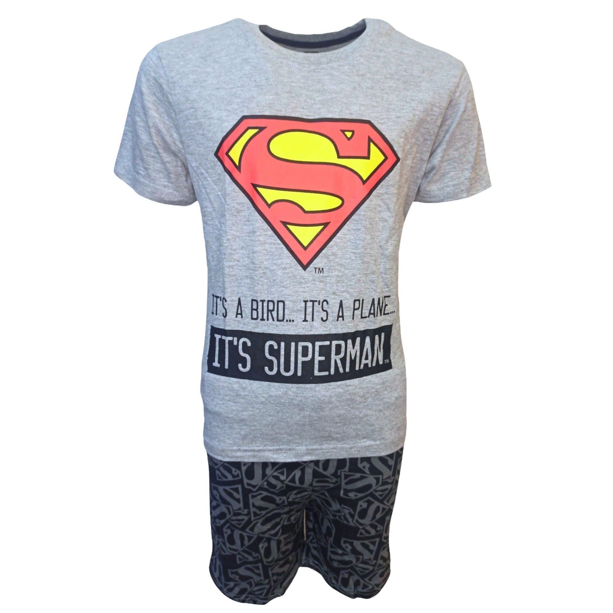 Superman Schlafanzug (2 tlg) Jungen Pyjama Set kurz Kinder Shorty Gr. 134-164 cm