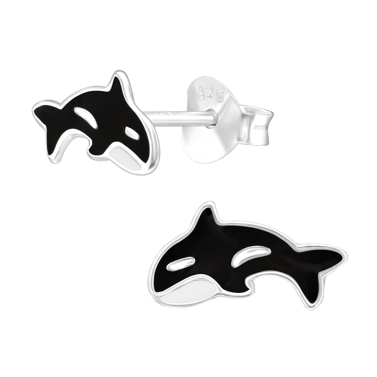 Monkimau Ohrring-Set Orca Kinder Ohrringe 925 Silber Ohrstecker, Hypoallergen