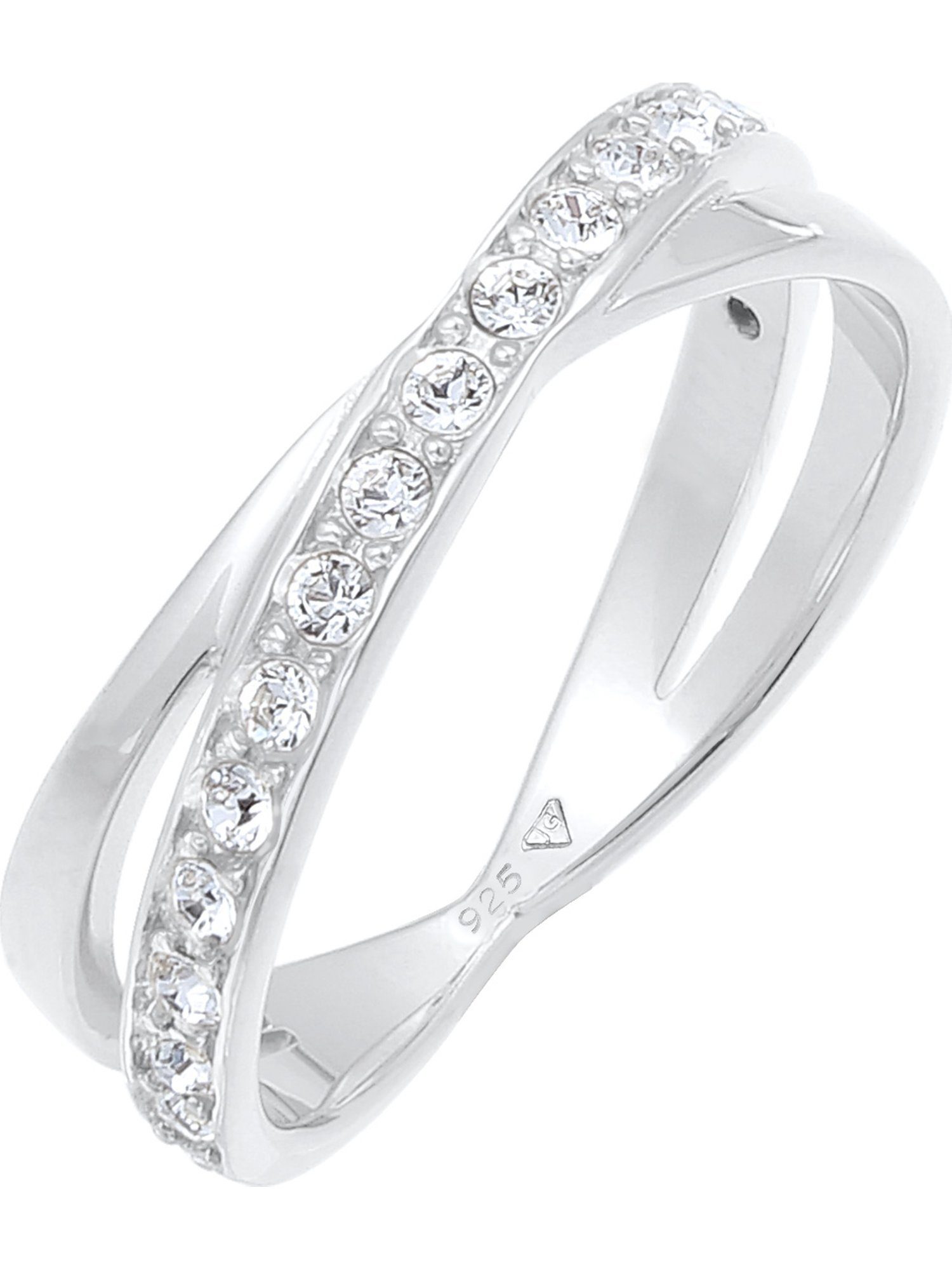 Fingerring Elli Damen-Damenring 925er Silber 17 Kristall