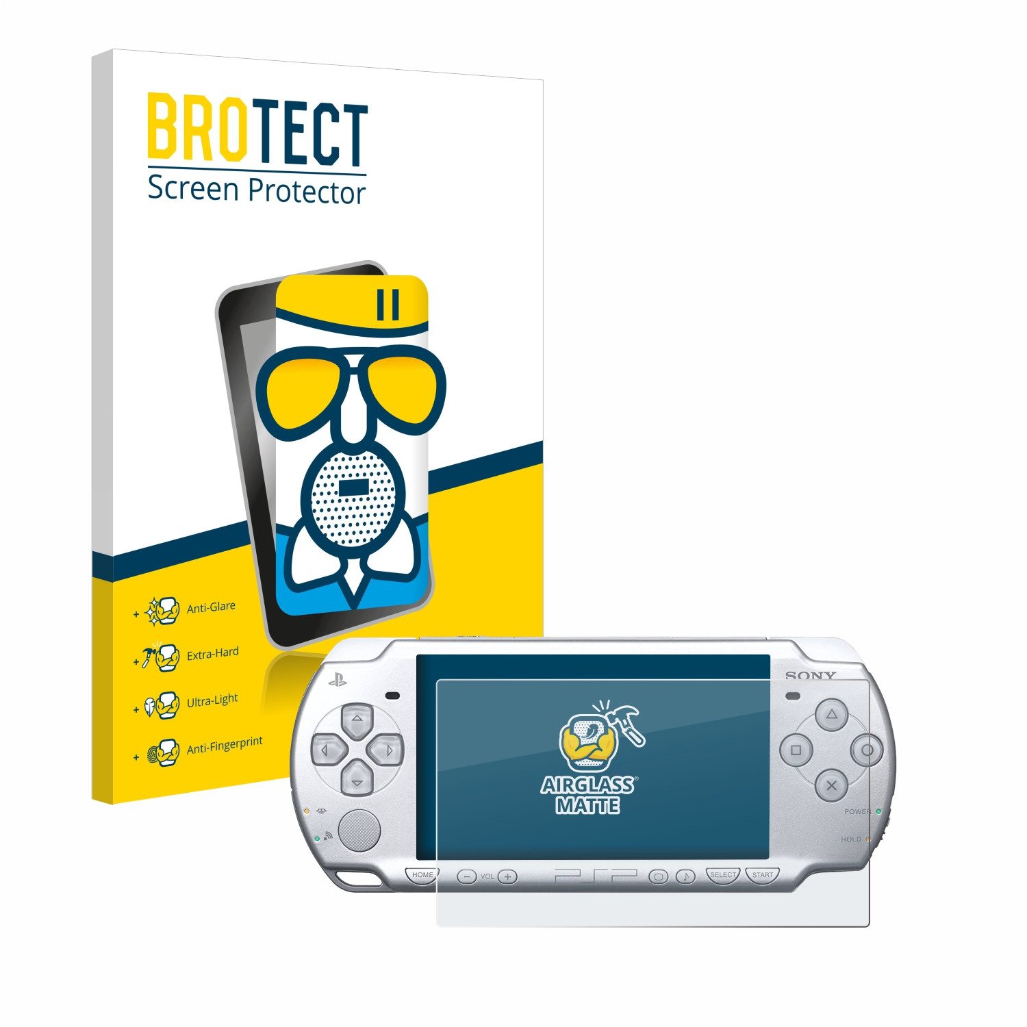 BROTECT Displayschutzglas Folie für Sony PSP 2004, Schutzfolie Glas Panzer Display Schutz matt