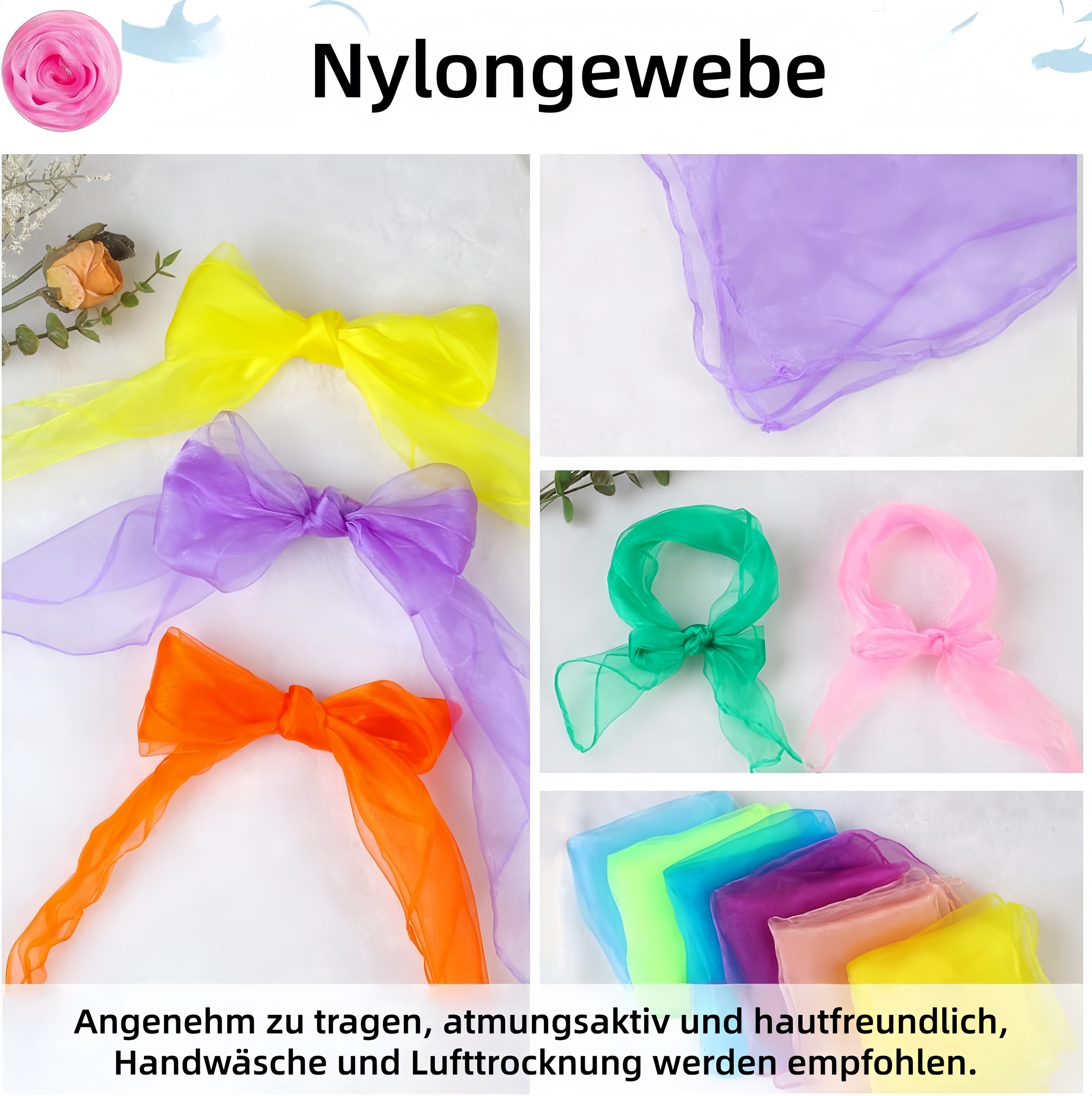 FOUORTUNATE-BEE Lernspielzeug 20er Set Jongliertücher aus Chiffon, bunt für Kinder & Tanz (20-St), Geeignet für Tanz, Spiel und sensorische Entwicklung. – Bild 4 von 5