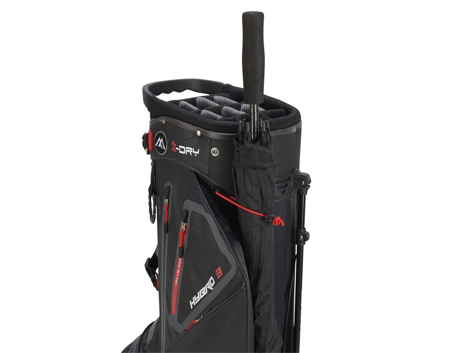 Aqua Golfreisetasche I BIG Hybrid Big Grau/Schwarz Max Divider 3, Golf Wasserdicht MAX Ständerbag 14-fach