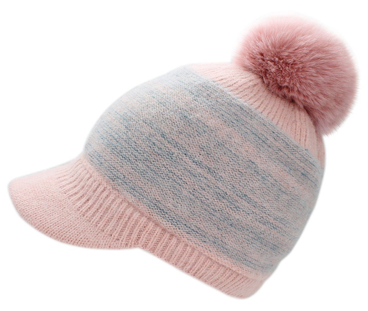 dy_mode Strickmütze Damen Schirmmütze Gefüttert zweifarbige günstig online kaufen