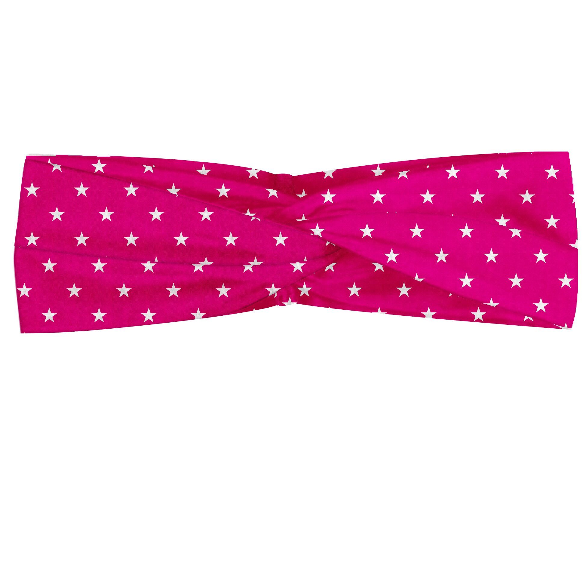 Abakuhaus Stirnband Elastisch und Angenehme alltags accessories Hot Pink White Stars Girlish
