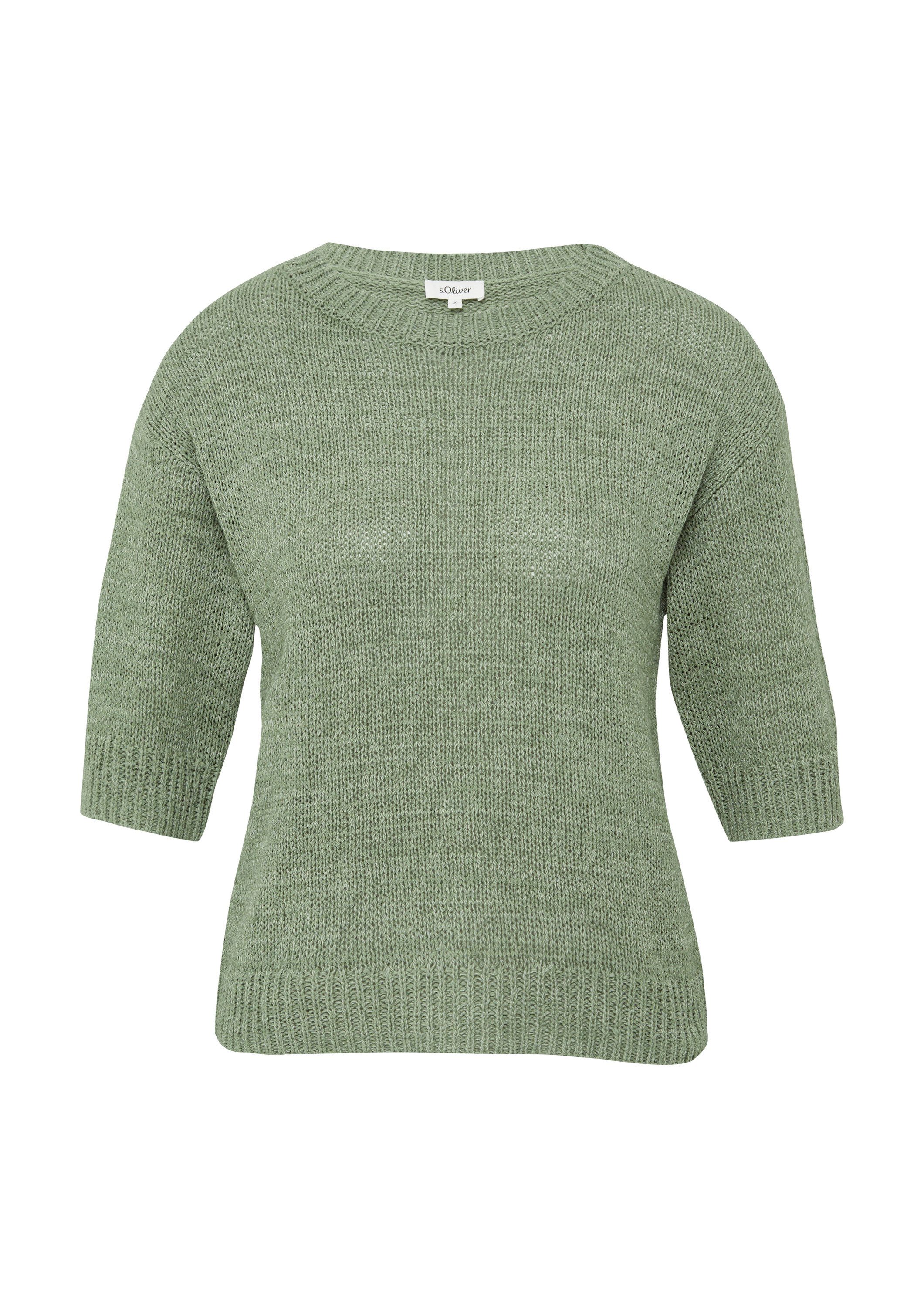 s.Oliver Kurzarmpullover Strickpullover Strickpullover aus Bändchengarn günstig online kaufen