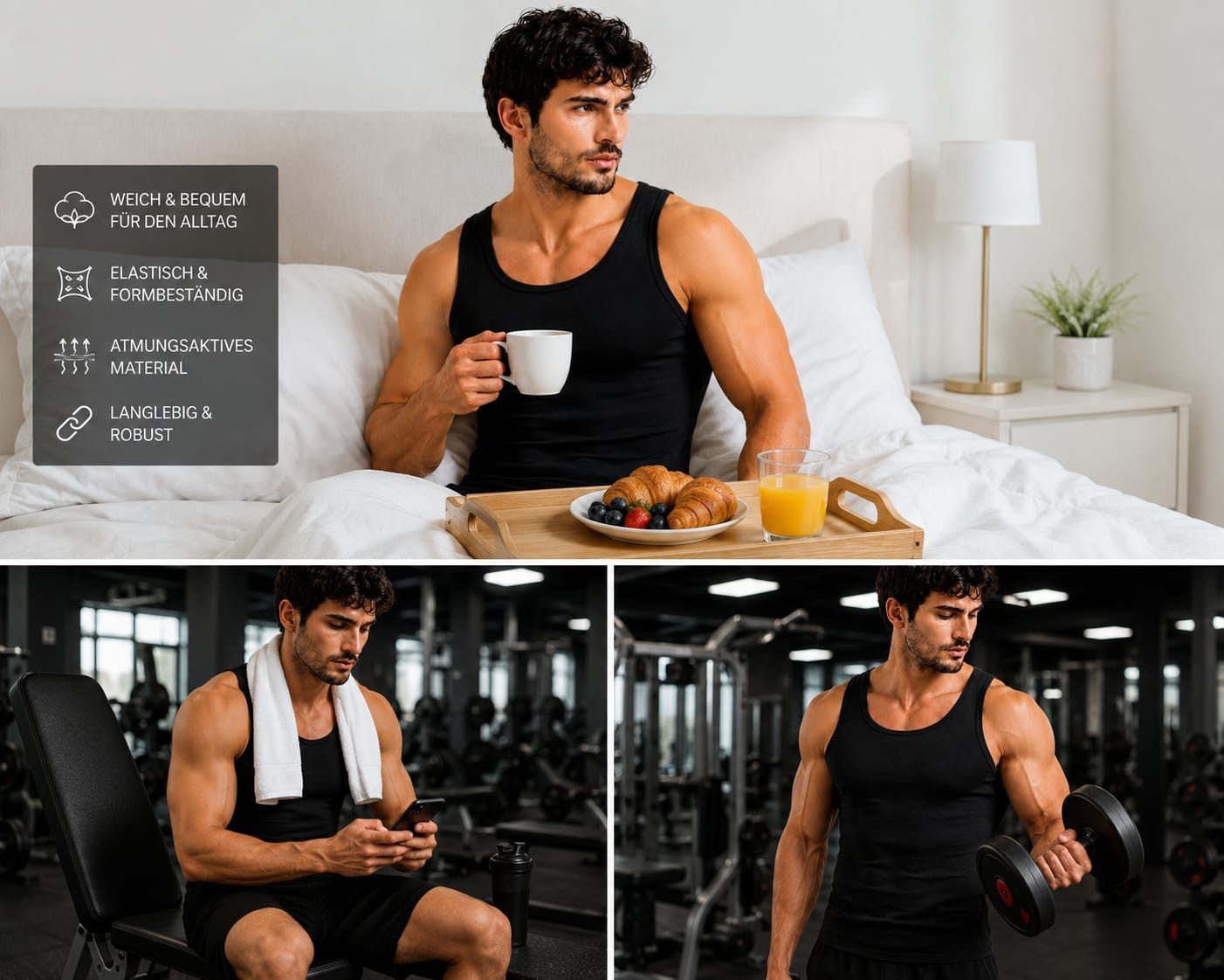 NERS Unterhemd Herren 5er Pack aus 100% Baumwolle Tank Top, formstabil & atmungsaktiv (Packung, 5-St., 5er-Pack) PREMIUM Unterhemden & Achselshirts – Feinripp i – Bild 5 von 5