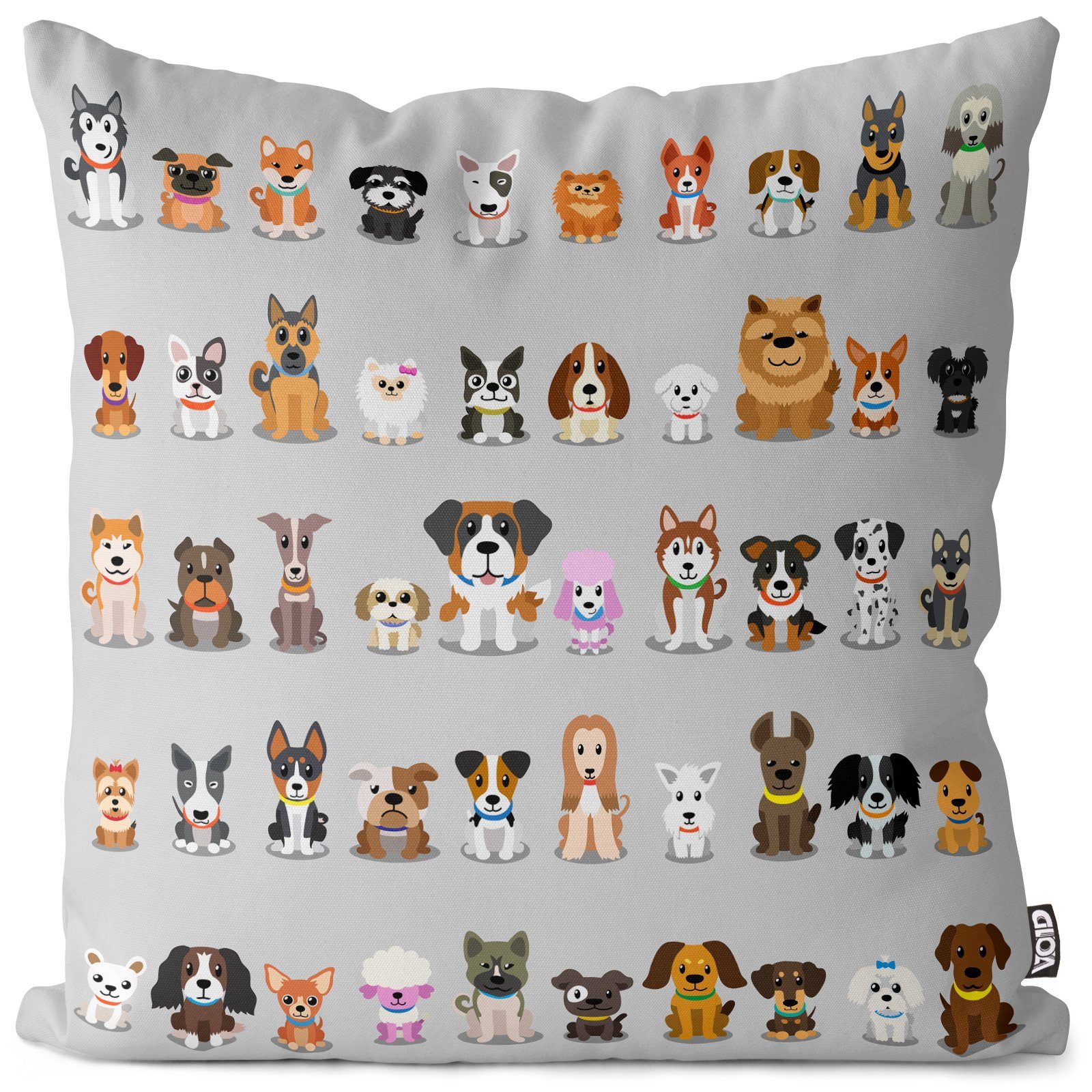 (1 Sofa-Kissen Gang Hündchen Stück), VOID Babys Ki Hundewelpen Welpen Kissenbezug Haustier Hunde Kissenbezug, grau Tiere