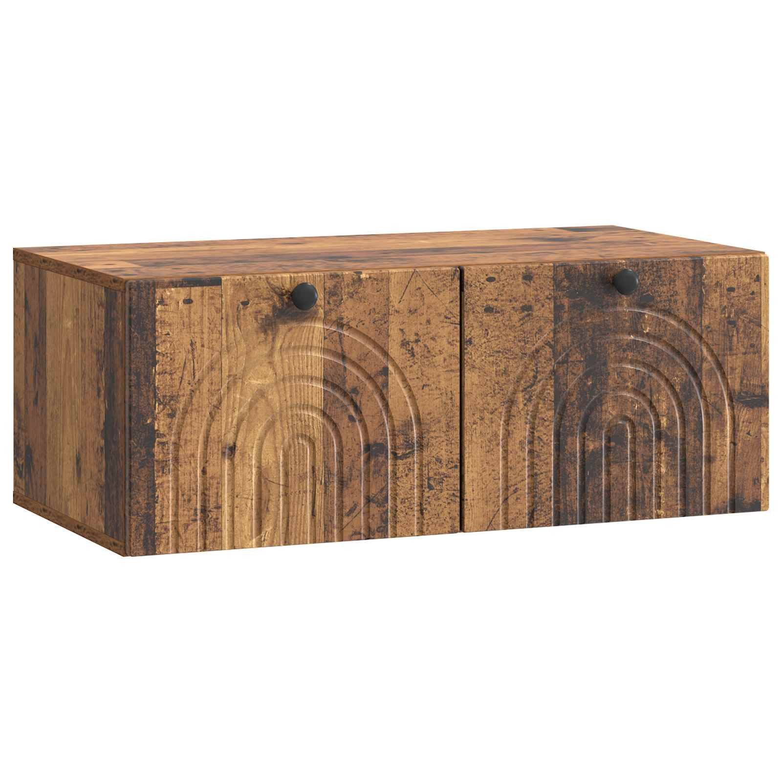 furnicato Kleiderschrank Wand-TV-Schrank 78,5 x 41 x 30 cm Altholz Medienboard mit 2 Schwenktüren und viel Stauraum für dein Wohnzimmer
