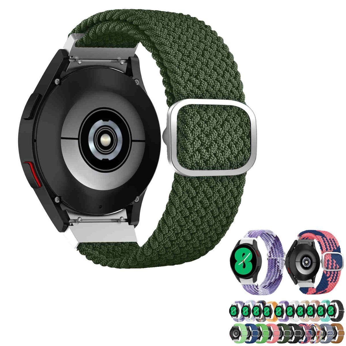 Wigento Smartwatch-Armband Für Samsung Galaxy Watch FE 6 5 4 Normal Pro Classic Nylon Arm Band
