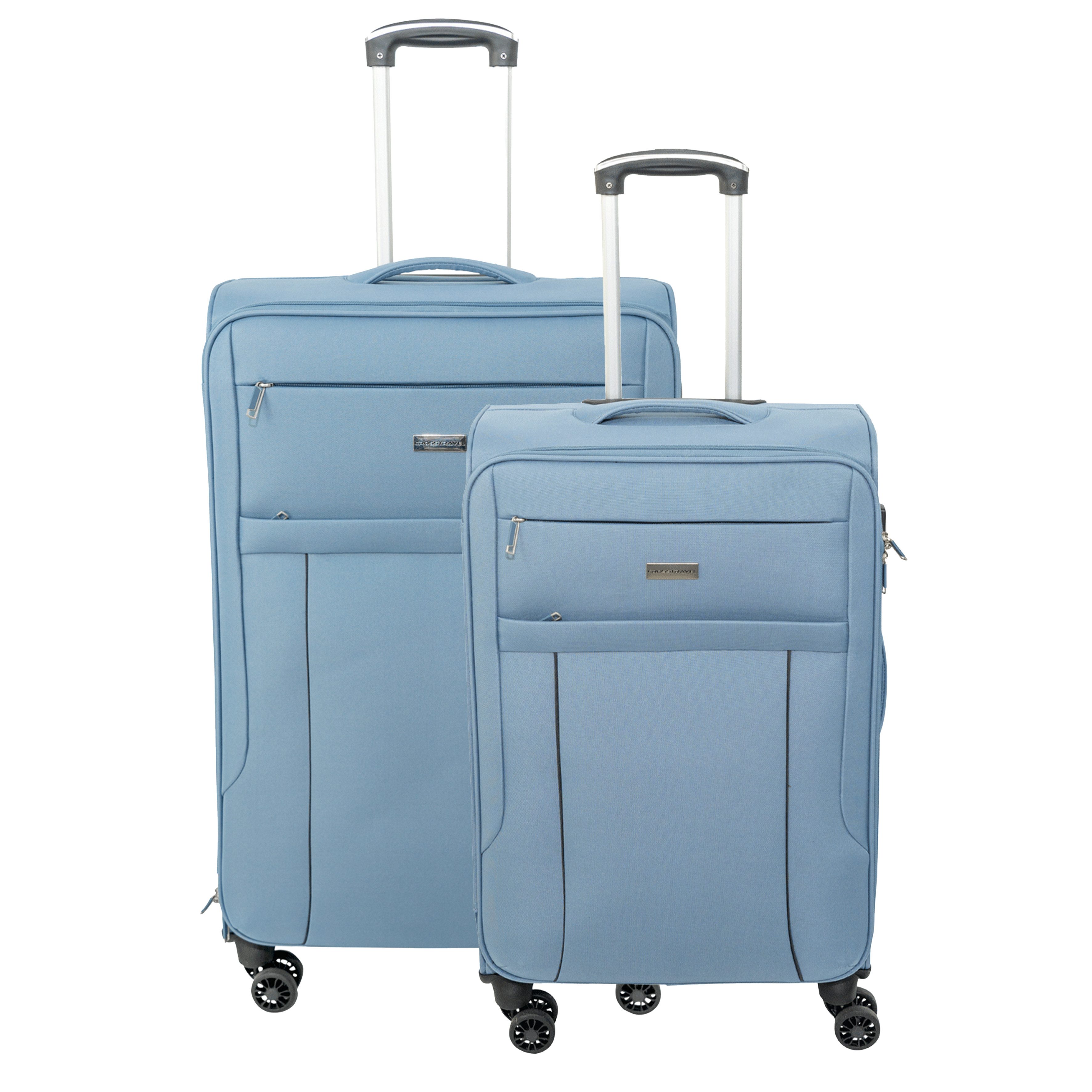 Crosstravel Kofferset Seattle, 4 Rollen, (Größe M+L, 2 tlg., Weichgepäck Trolley Set)