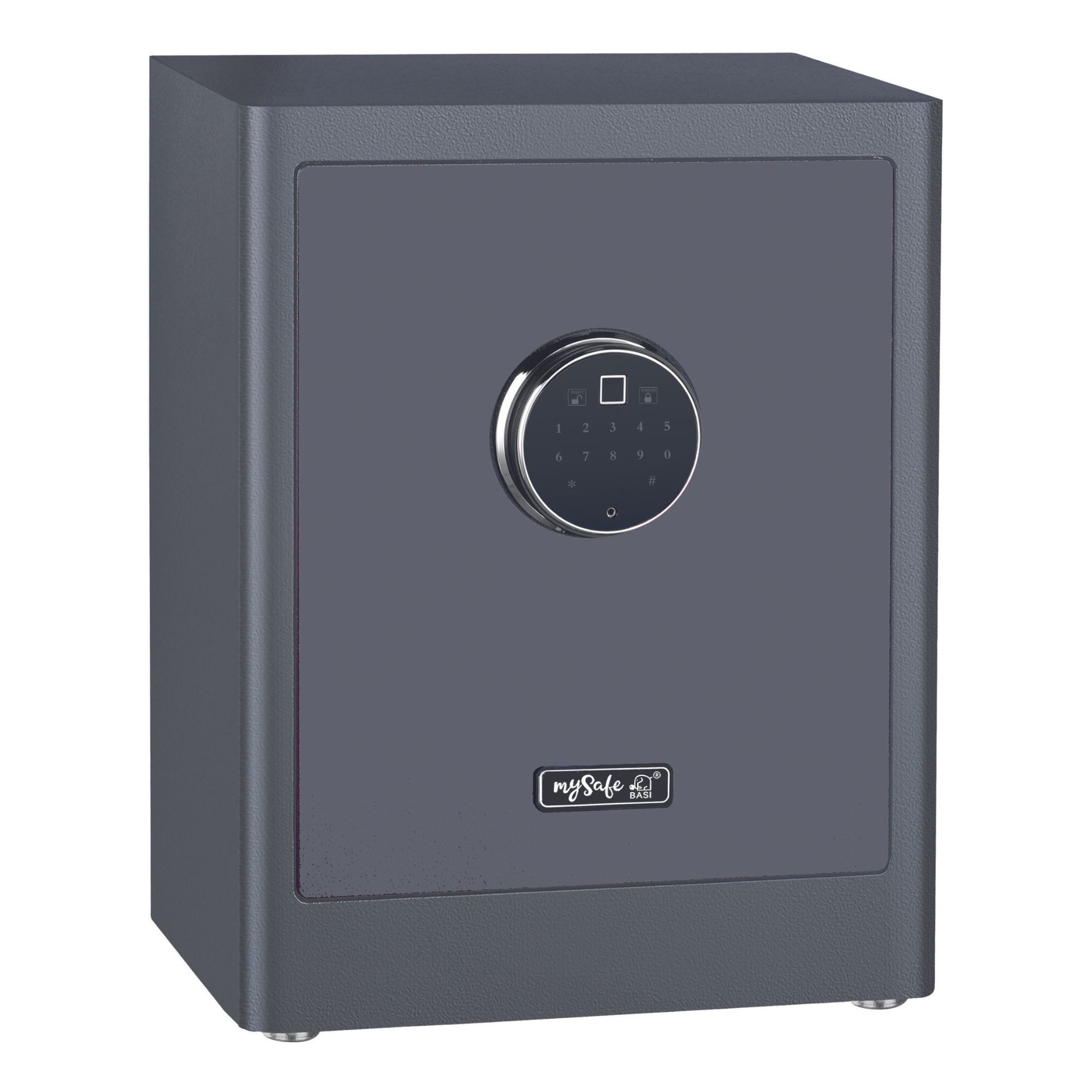 mySafe BASI Tresor Elektrischer Tresor Fingerabdruck, Touchdisplay (Packung, 1-St), Alarm, Code & Fingerprint, 2 Notschlüssel, Notstromaggregat