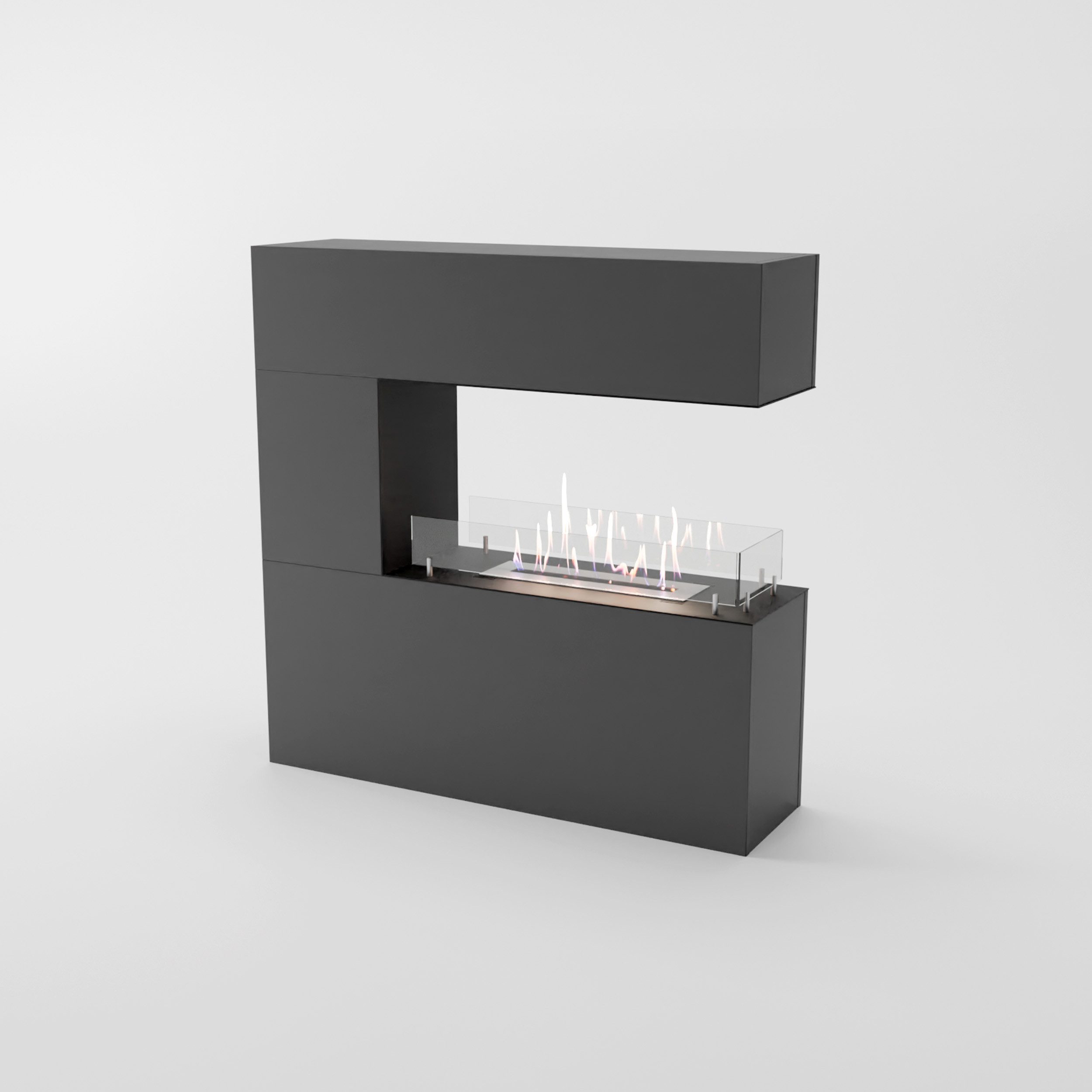 GLOW FIRE Echtfeuer-Dekokamin Orkland Ethanol Kamin, Bioethanol Kamin mit 3h Brenndauer, Heizleistung bis 2 kw