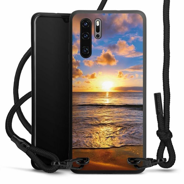 DeinDesign Handyhülle Meer Sonnenuntergang Strand Strand Huawei P30 Pro Premium Handykette Hülle mit Band Case zum Umhängen