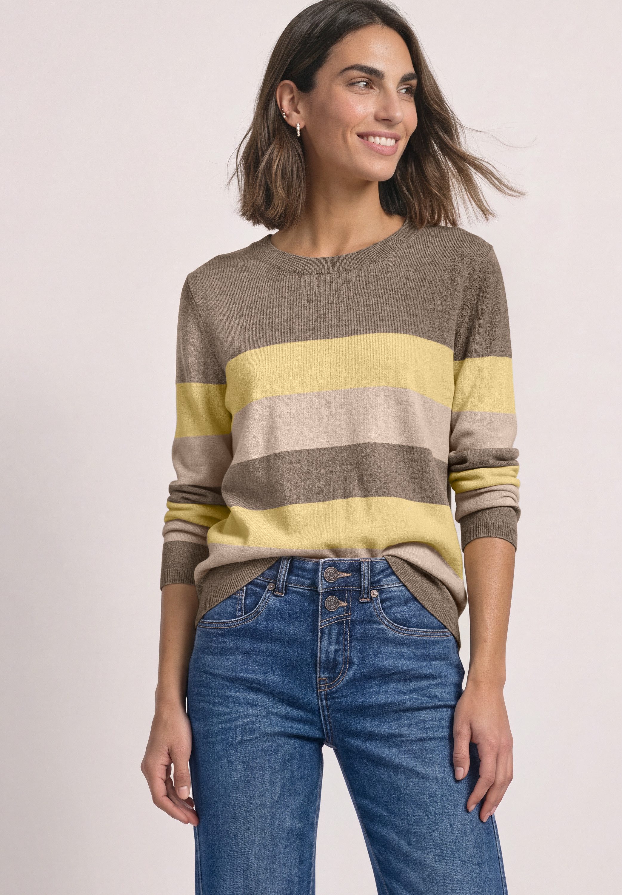 STREET ONE Streifenpullover aus Feinstrick