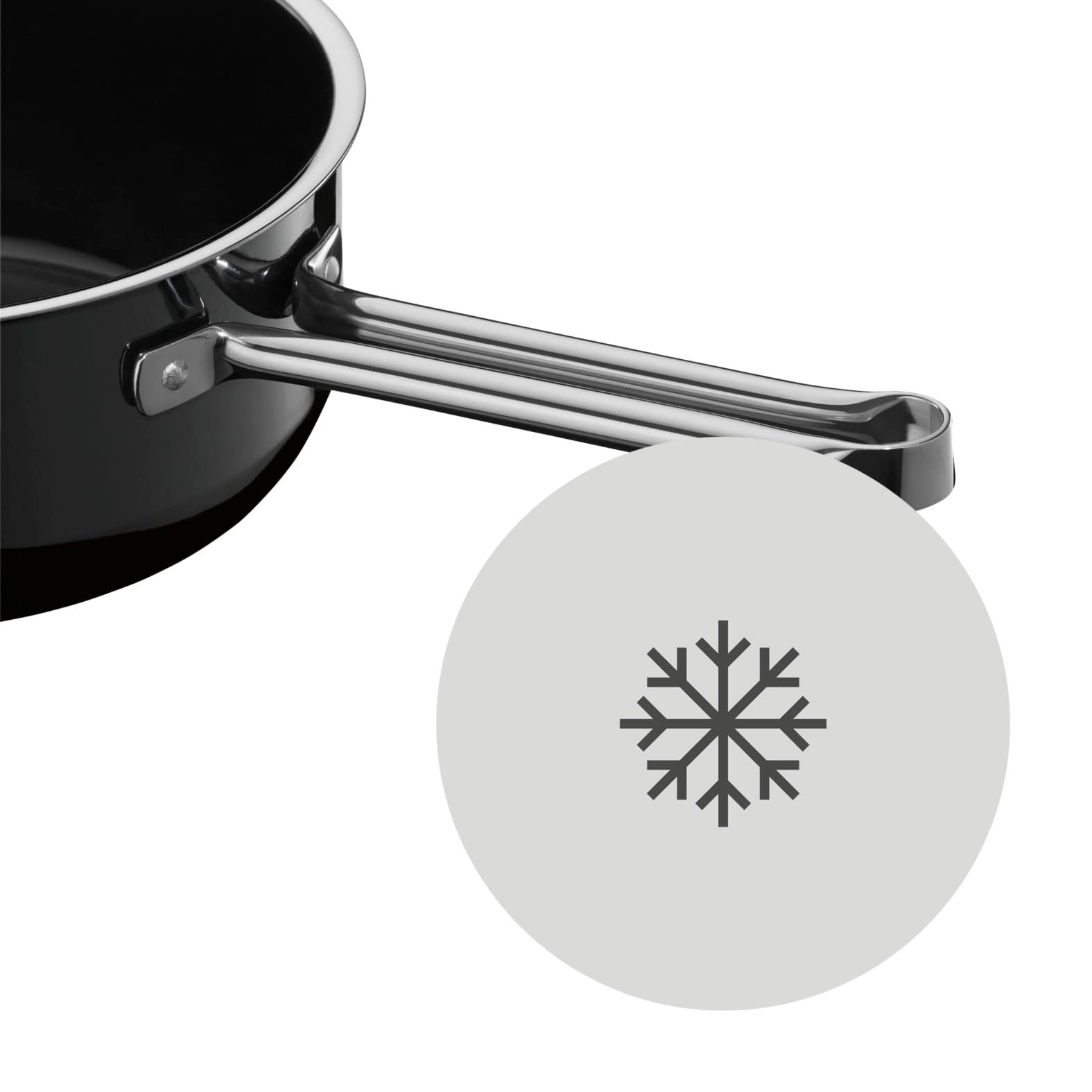 WMF Kasserolle Fusiontec Compact Stielkasserolle, 18 cm, Black, Fusiontec (1x Stielkasserole mit Deckel 18 cm (Volumen 1,8l) - optimal für Herdplatten mit Ø 14,5 cm, 1-tlg., 1x Stielkasserole mit Deckel 18 cm für Herdplatten mit Ø 14,5 cm), Made in Germany, backofengeeignet, wärmereduzierende Griffe